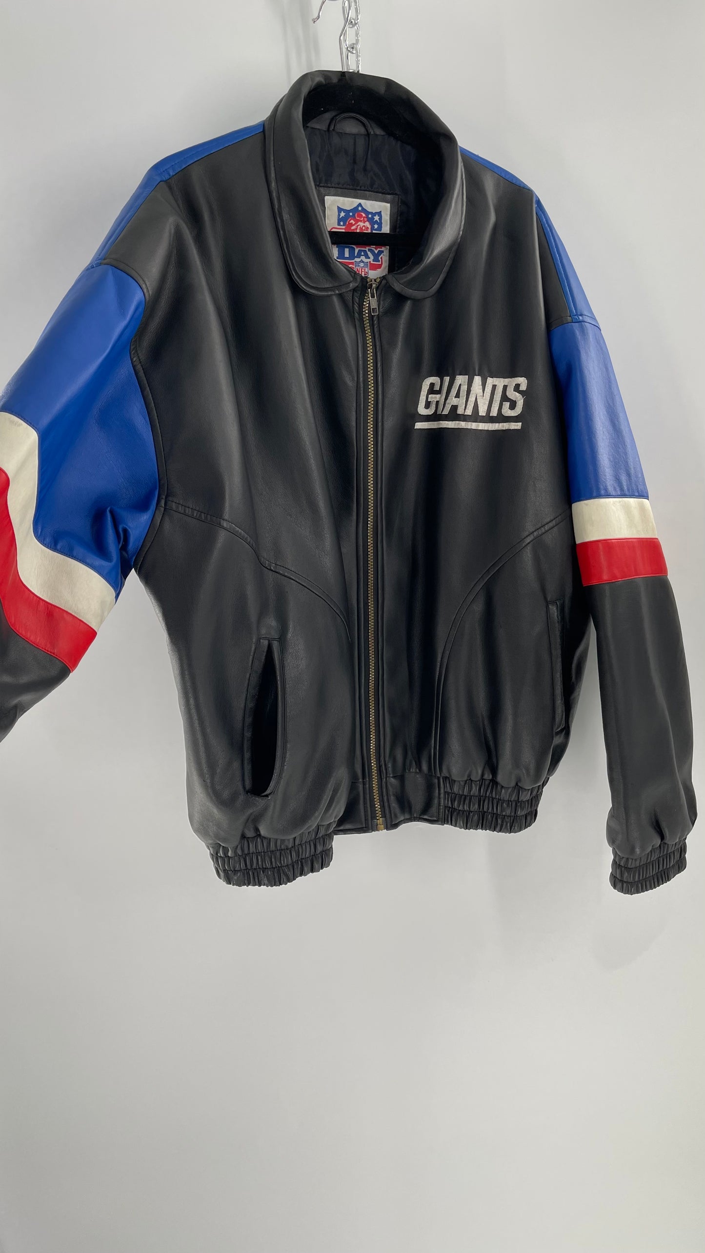 Vintage GIANTS Leather Bomber Jacket (XL)