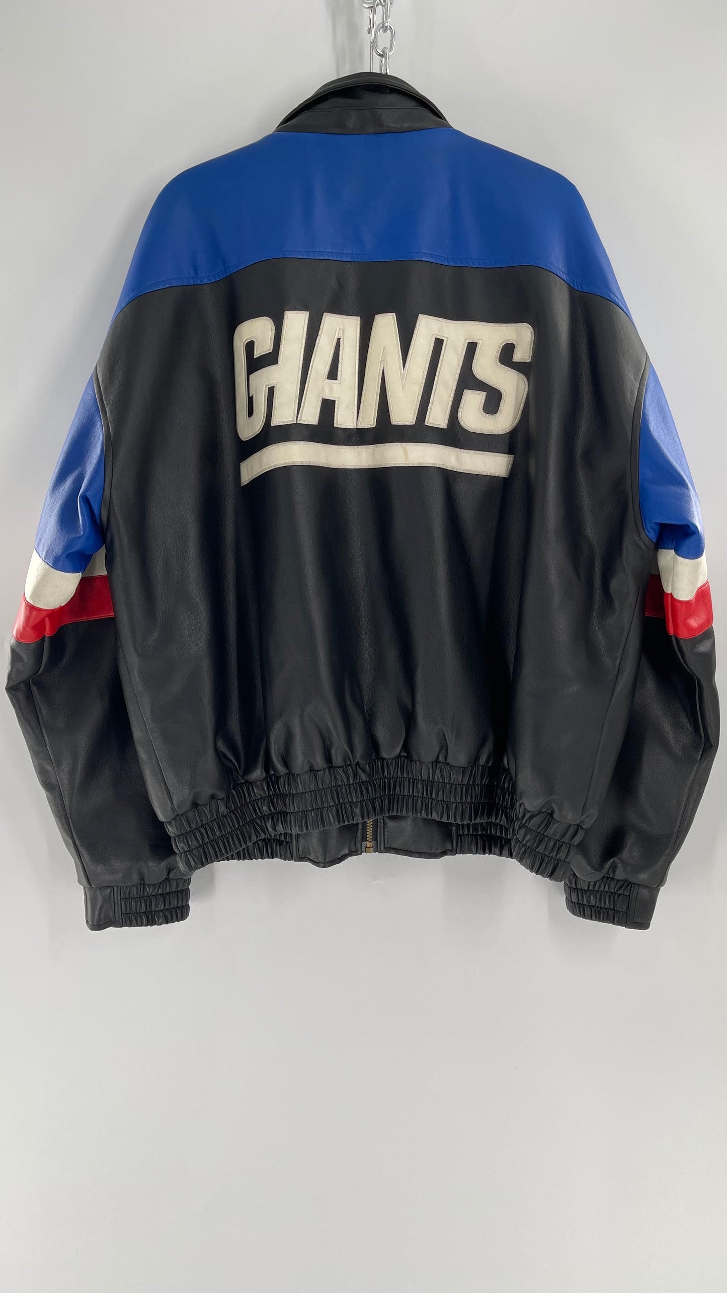 Vintage GIANTS Leather Bomber Jacket (XL)