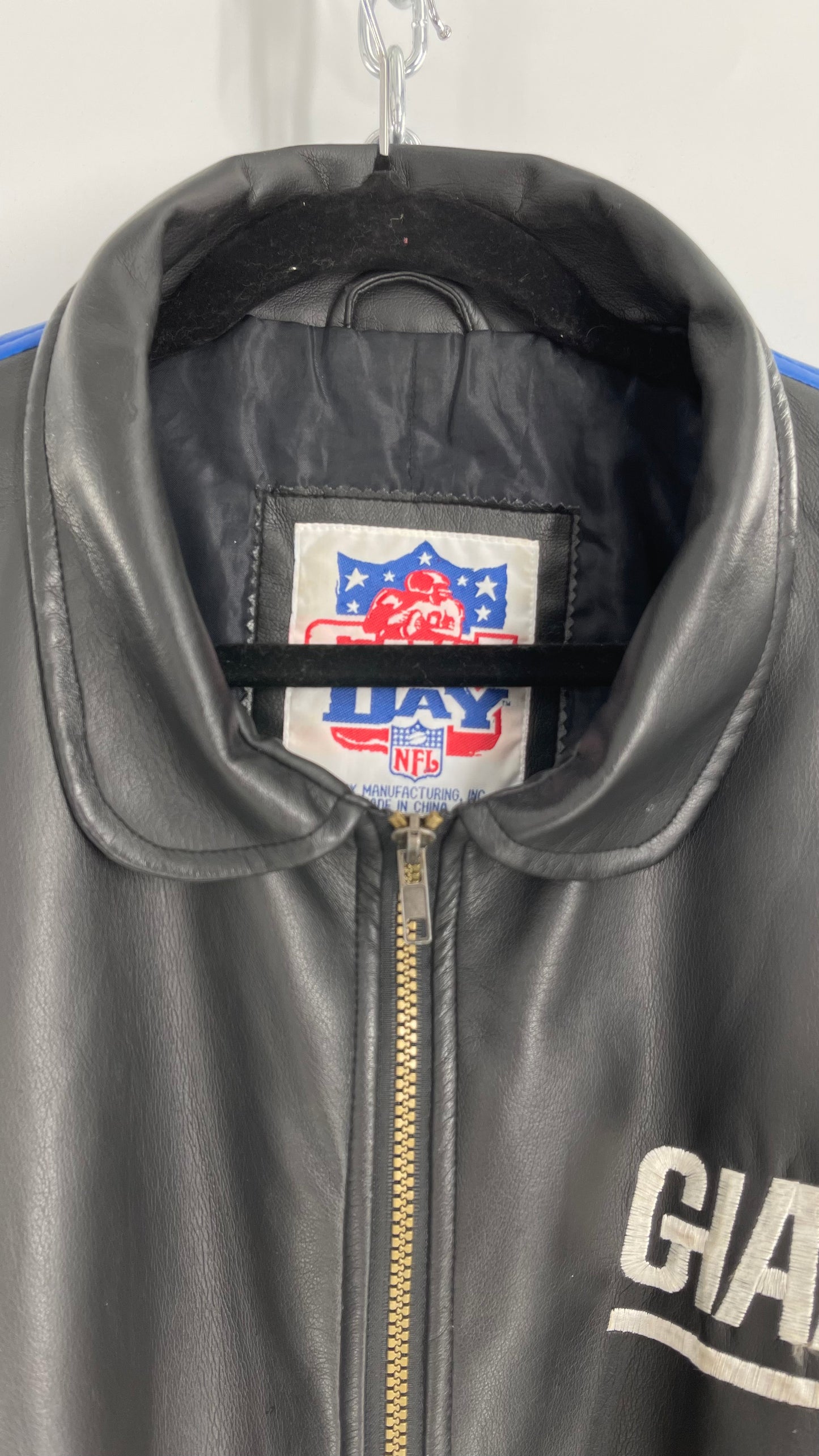 Vintage GIANTS Leather Bomber Jacket (XL)