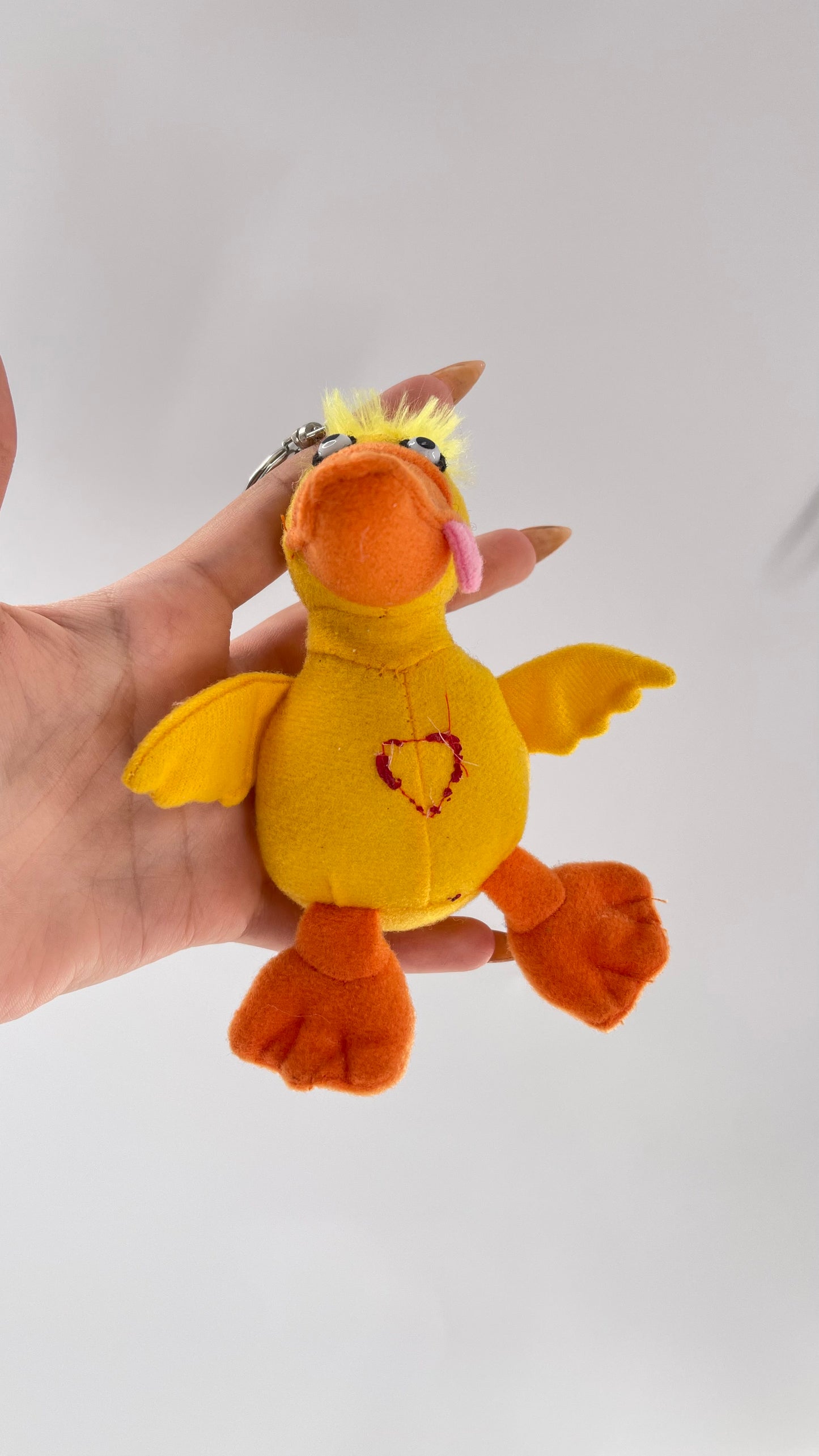 Vintage Chicken Bestie Stuffy Plush Keychain