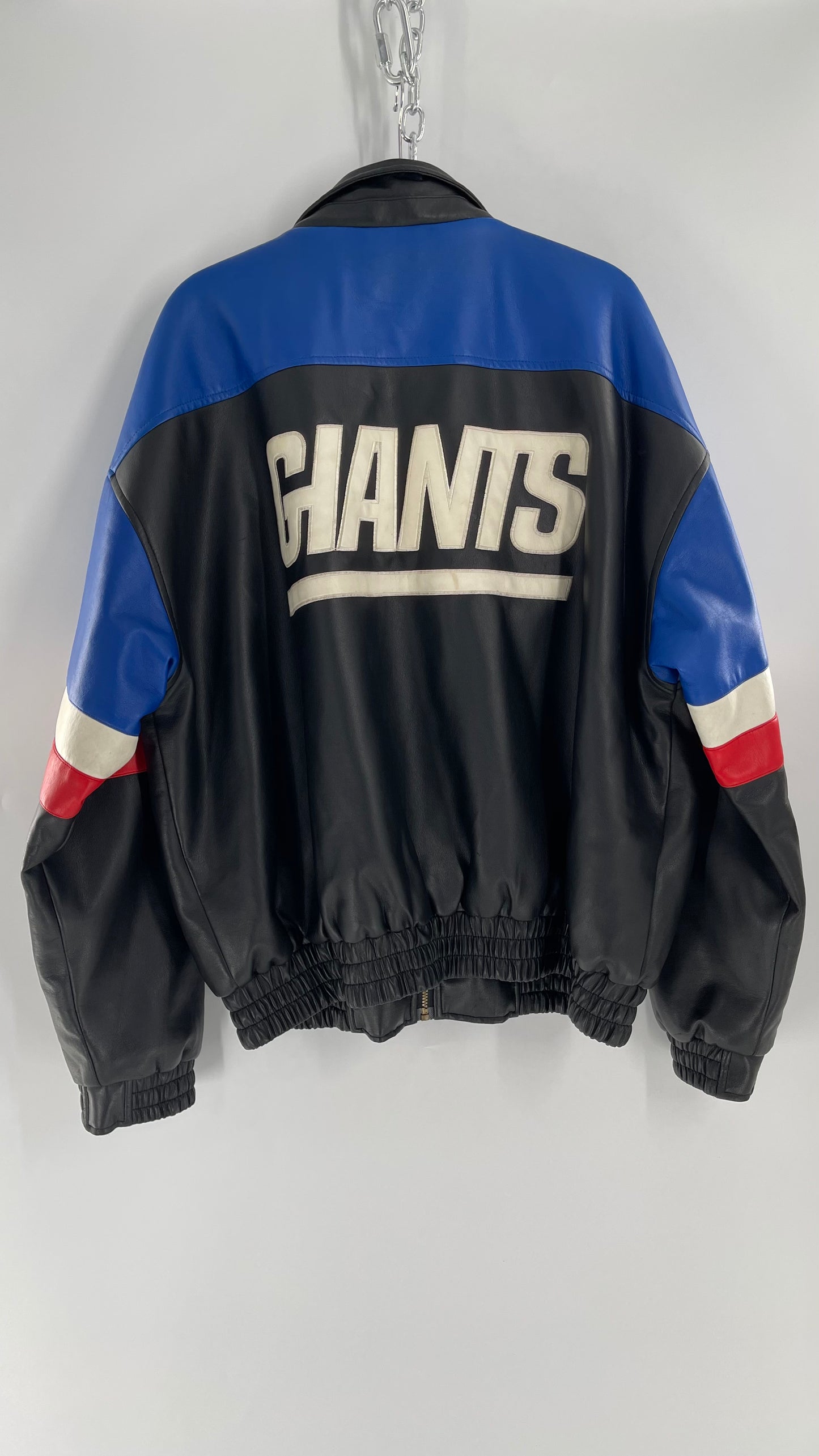 Vintage GIANTS Leather Bomber Jacket (XL)