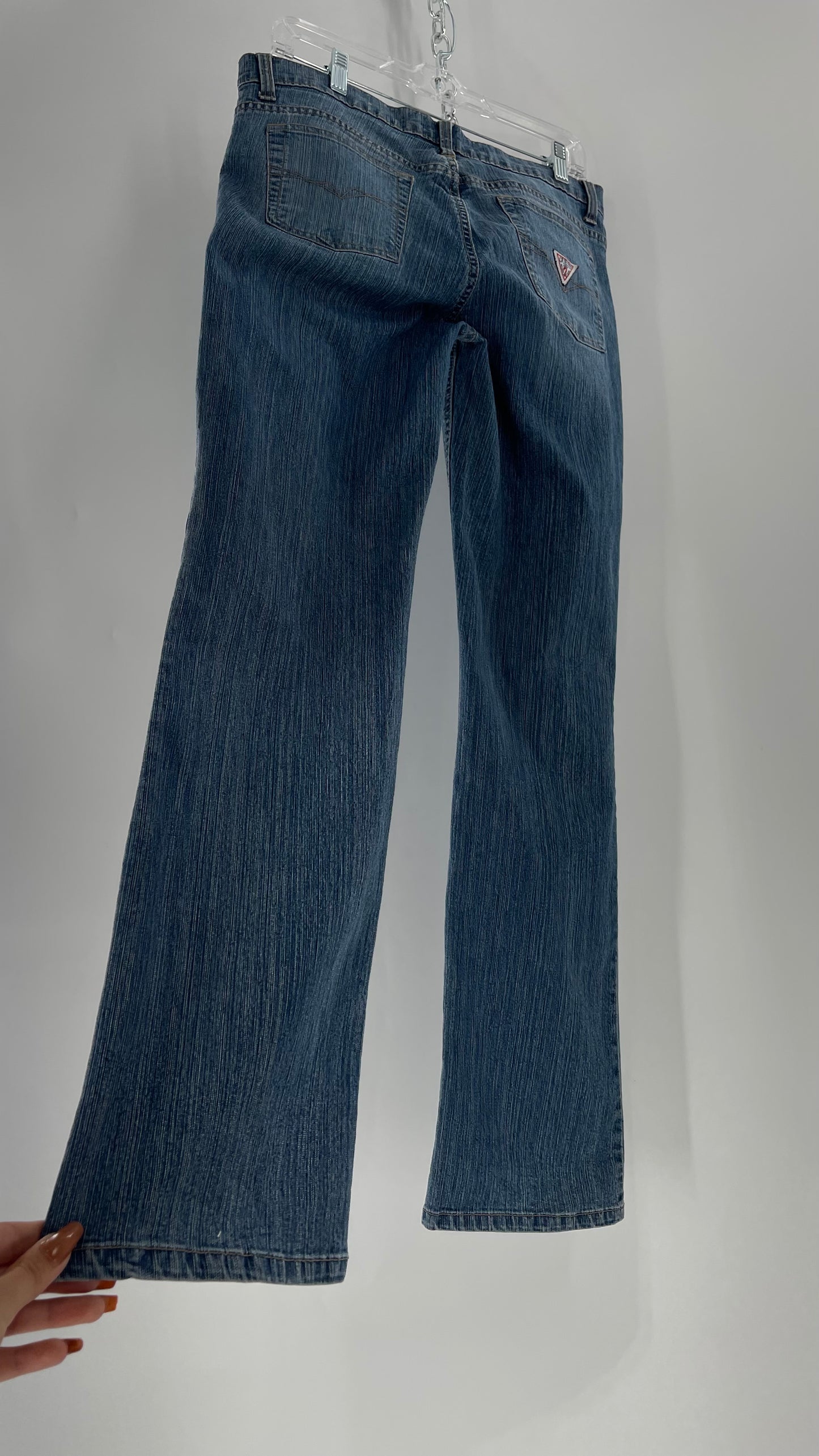 Vintage GUESS JEANS Stone Washed Straight Leg Jeans (W30L32)