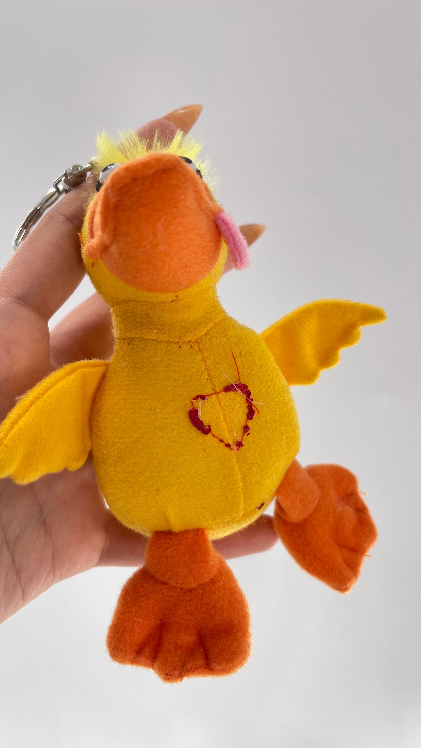 Vintage Chicken Bestie Stuffy Plush Keychain