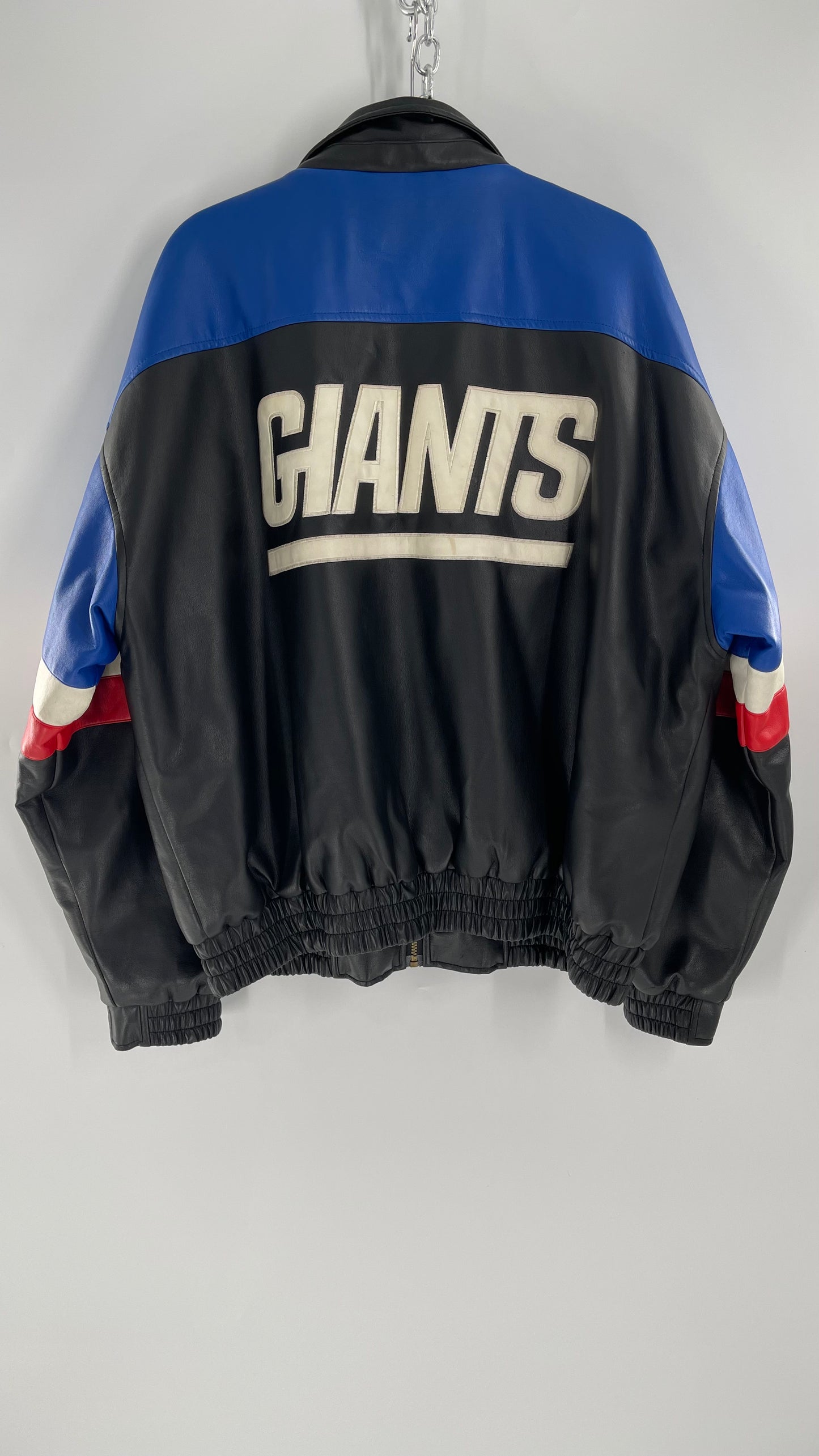 Vintage GIANTS Leather Bomber Jacket (XL)