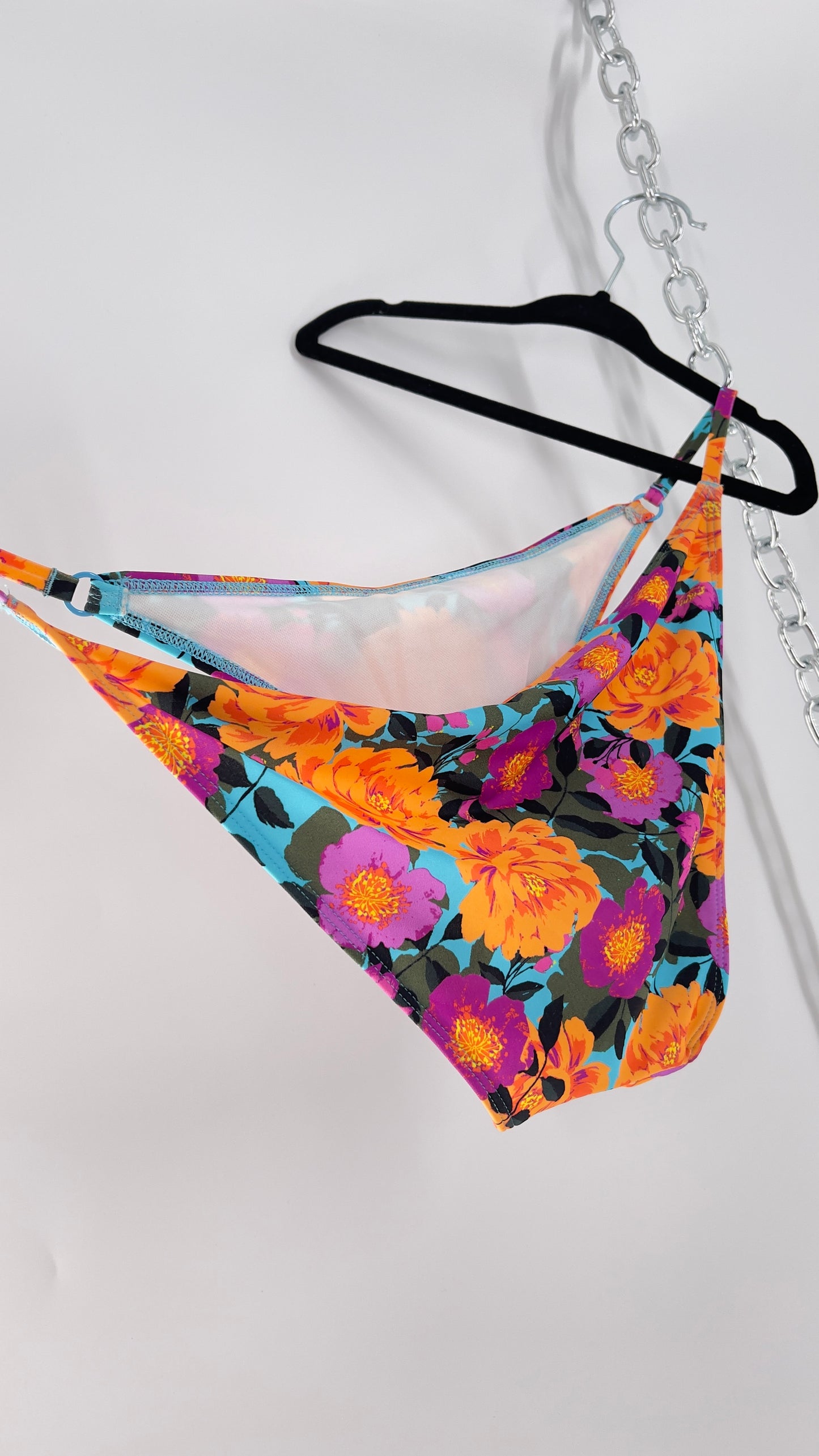 Urban Outfitters Out from Under Blue Floral Bikini/Swim Bottoms (XL)