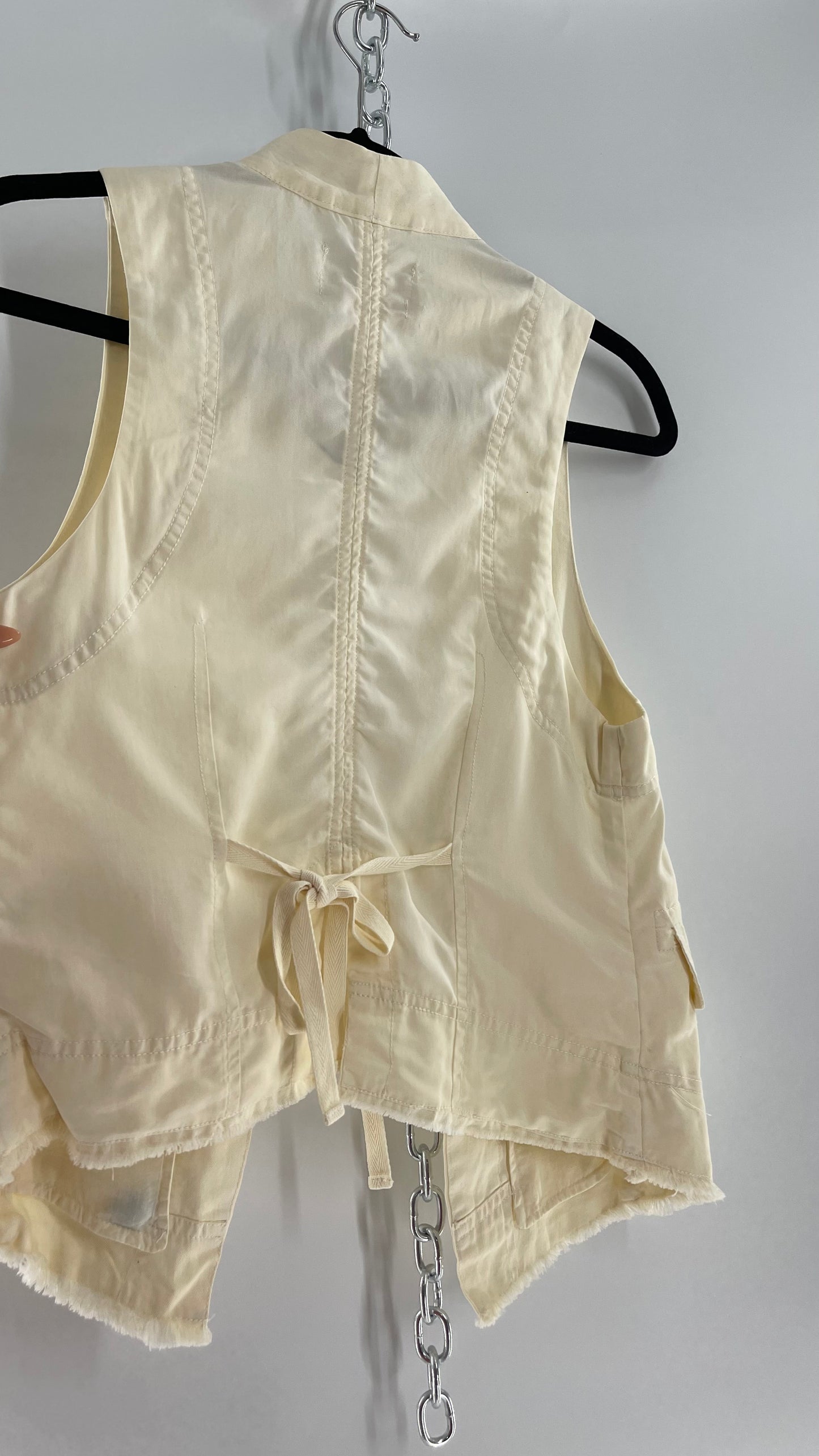 Free People Off White Military Style Vest with Tags Attached (Small)
