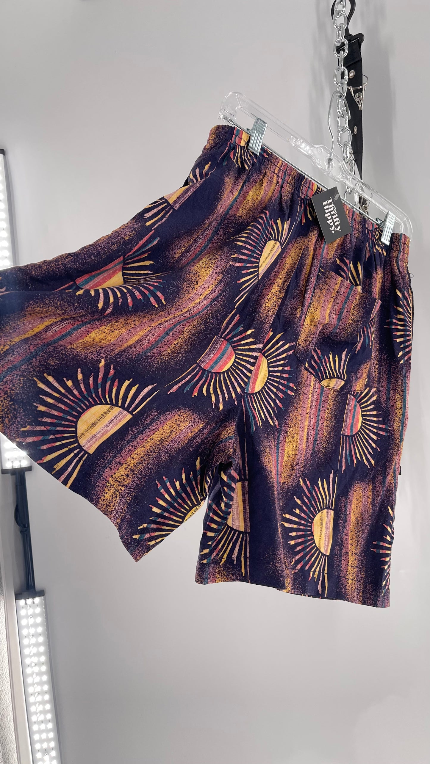 Urban Outfitters Reworked Vintage Indigo Sunsets High Waisted Shorts (Medium)