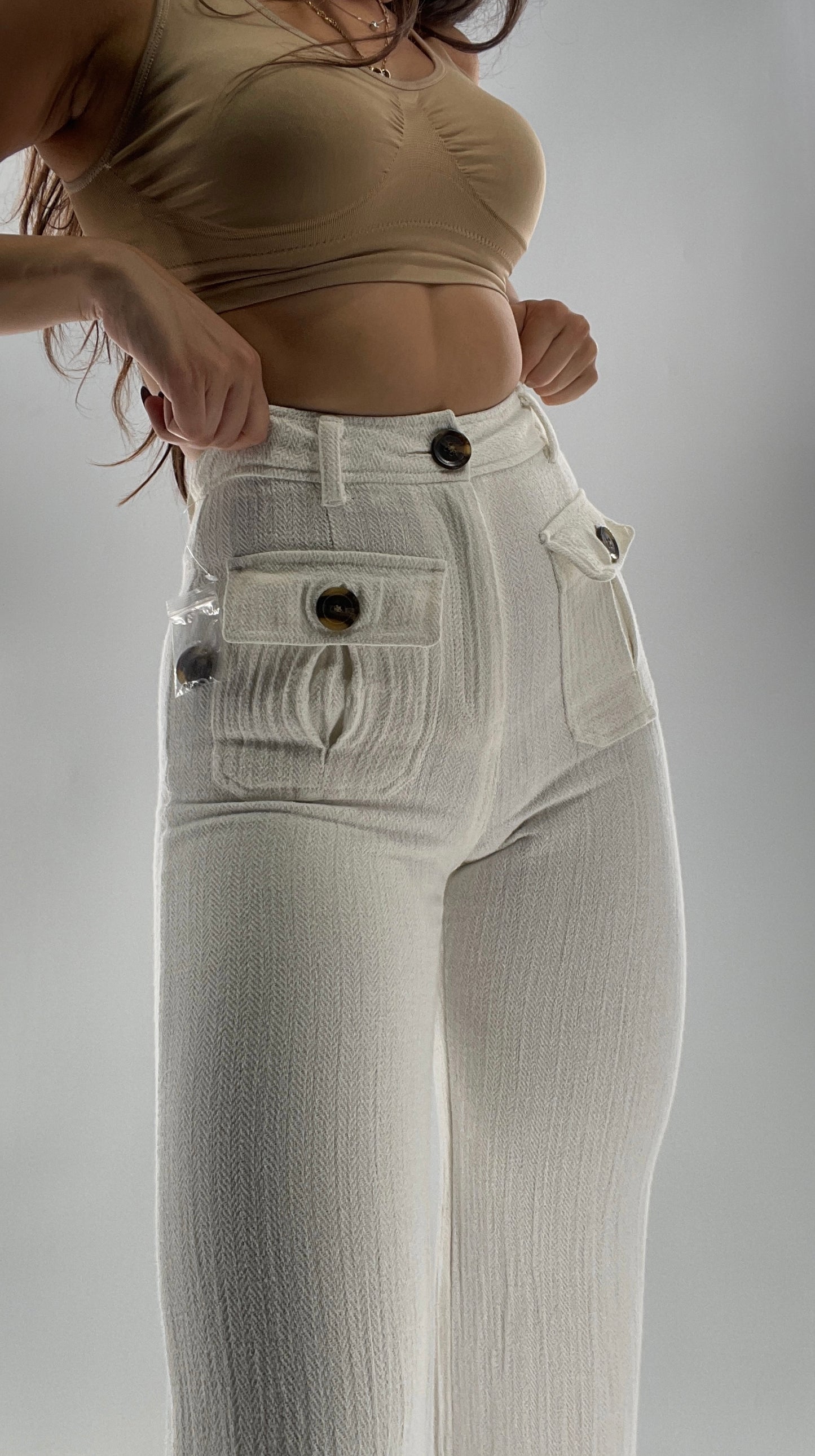 Free People Off White Knit Flares (2)
