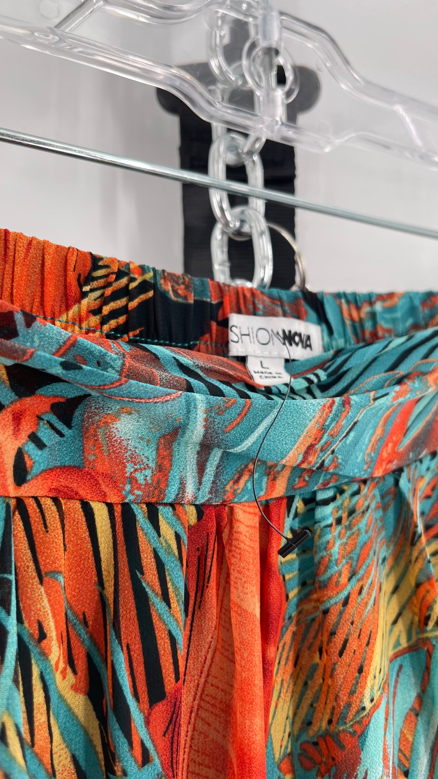Fashion Nova Tropical Maxi Skirt and Ruched Tube Top Set (Large)