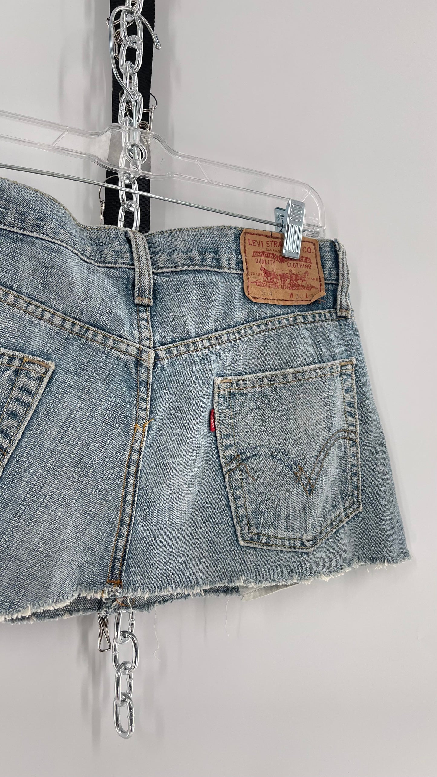 Reworked Vintage Levi’s Ultra Mini Denim Skirt (Medium)