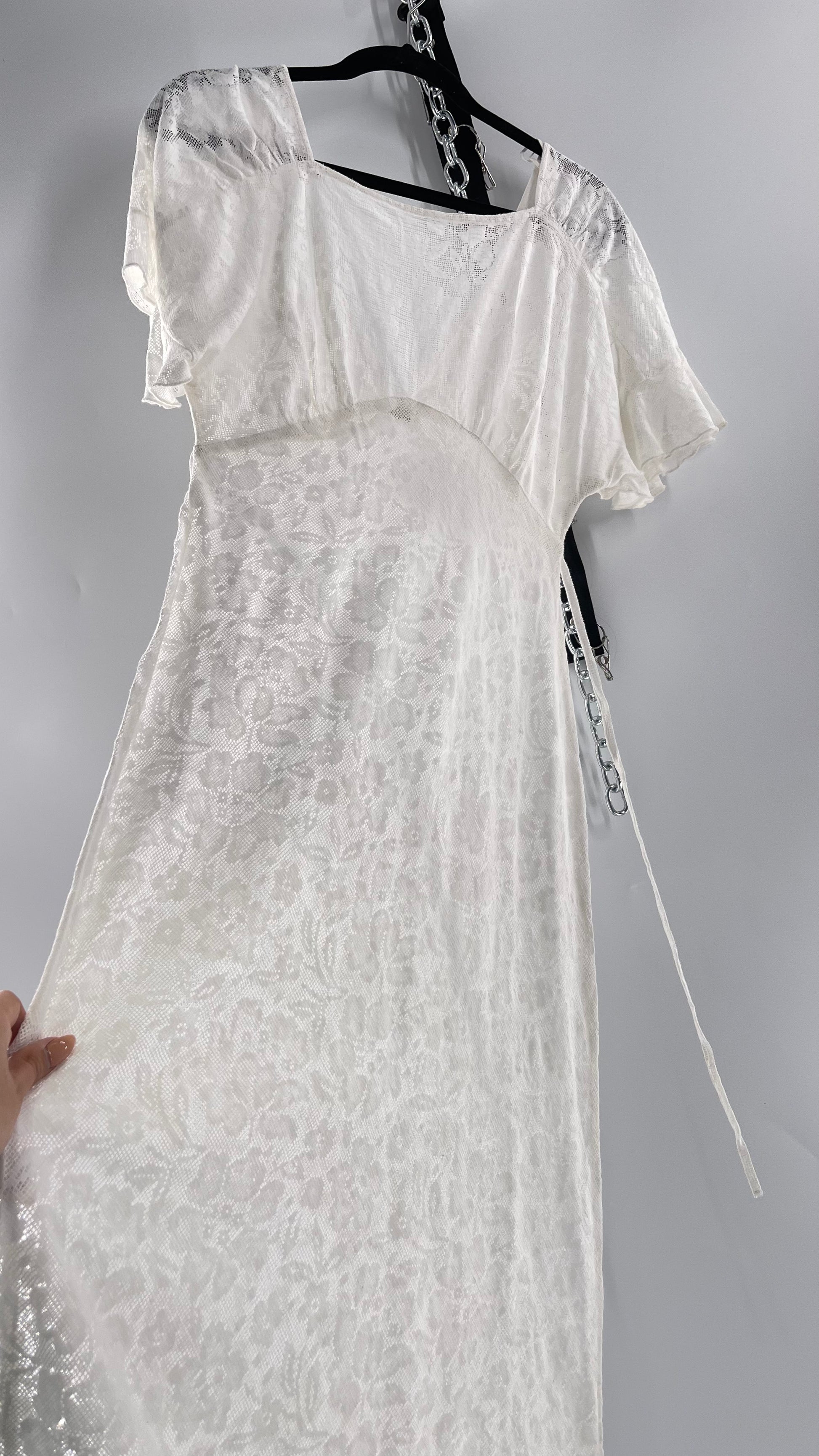 Free People White Lace Gauze Dress (XS) – The Thrifty Hippy