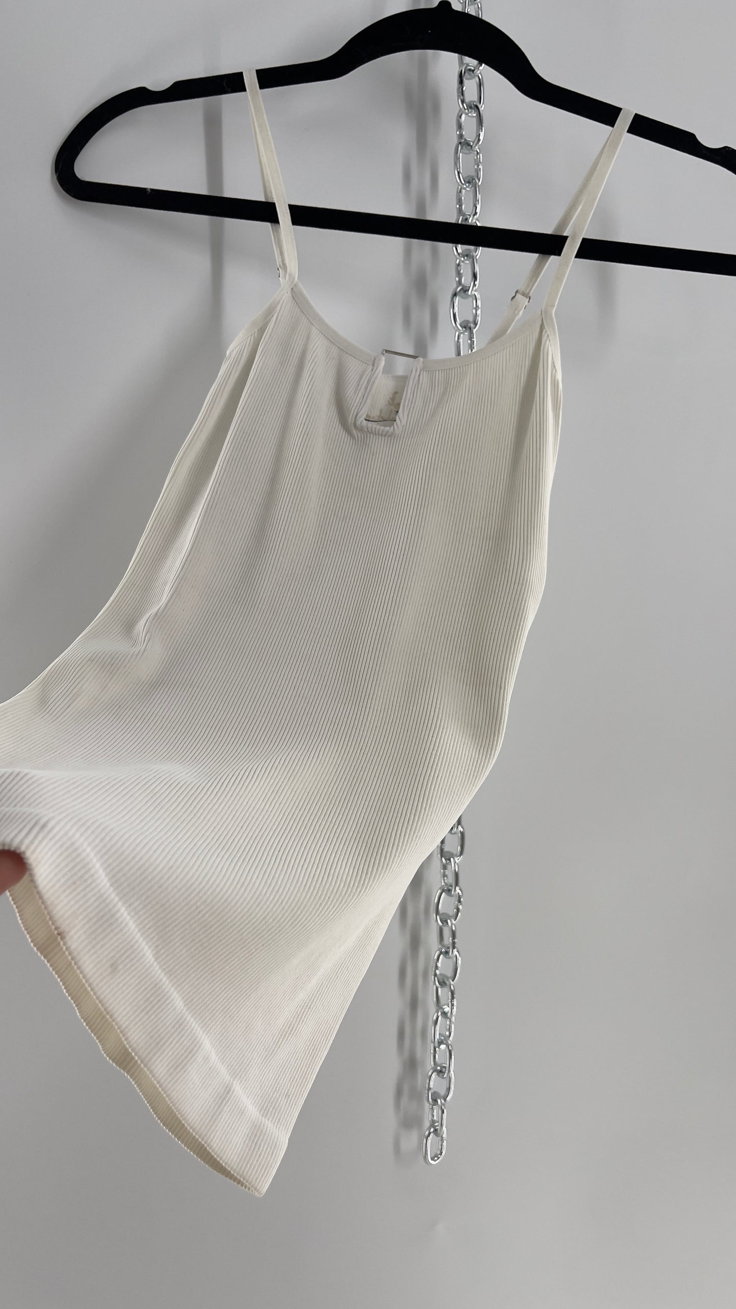 Intimately Free People White Spandex Tank with Metal Keyhole Detail (XS/S)