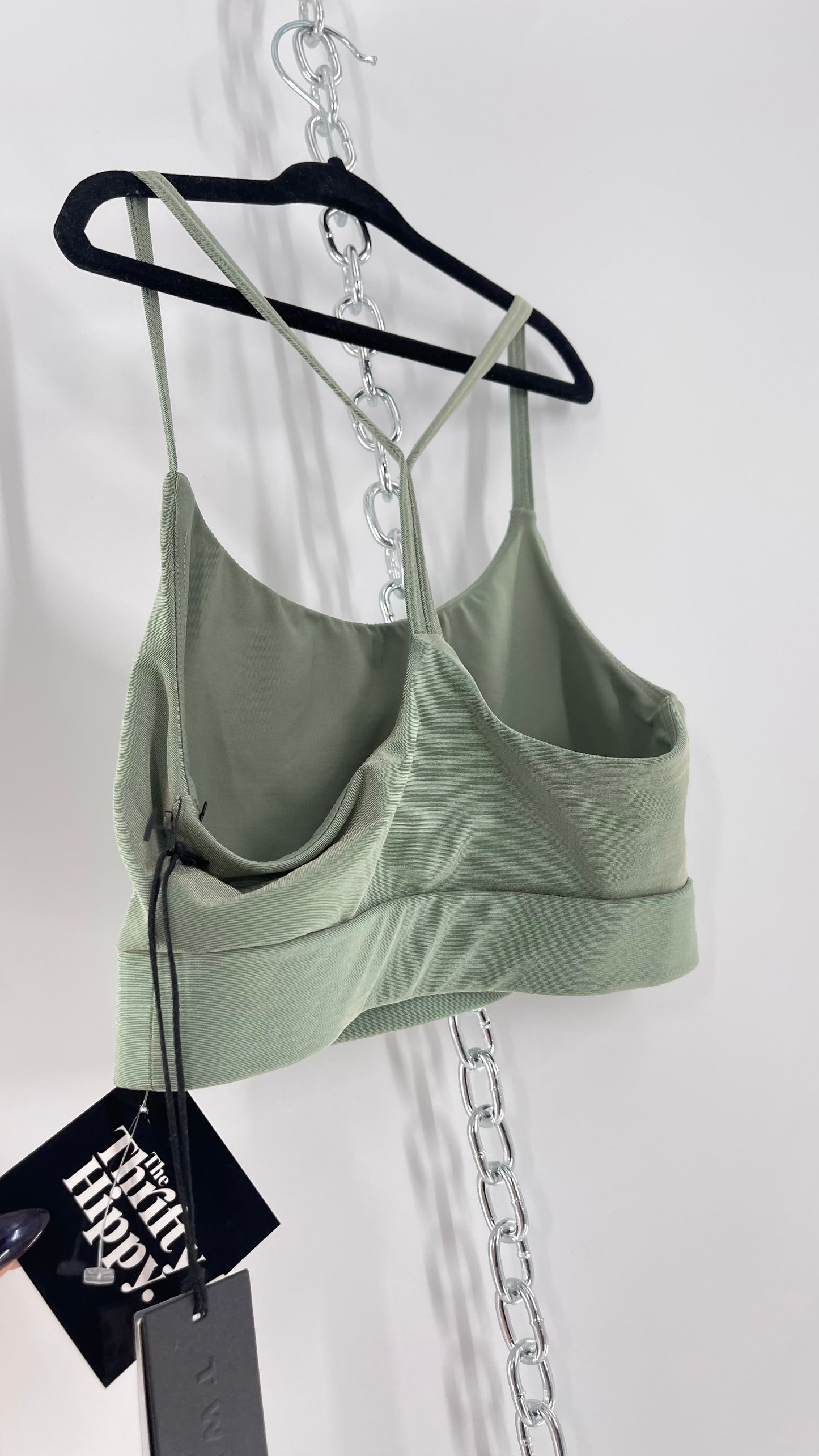 TWENTY Montreal Sage Shimmer Racer Back Sports Bra (XS)