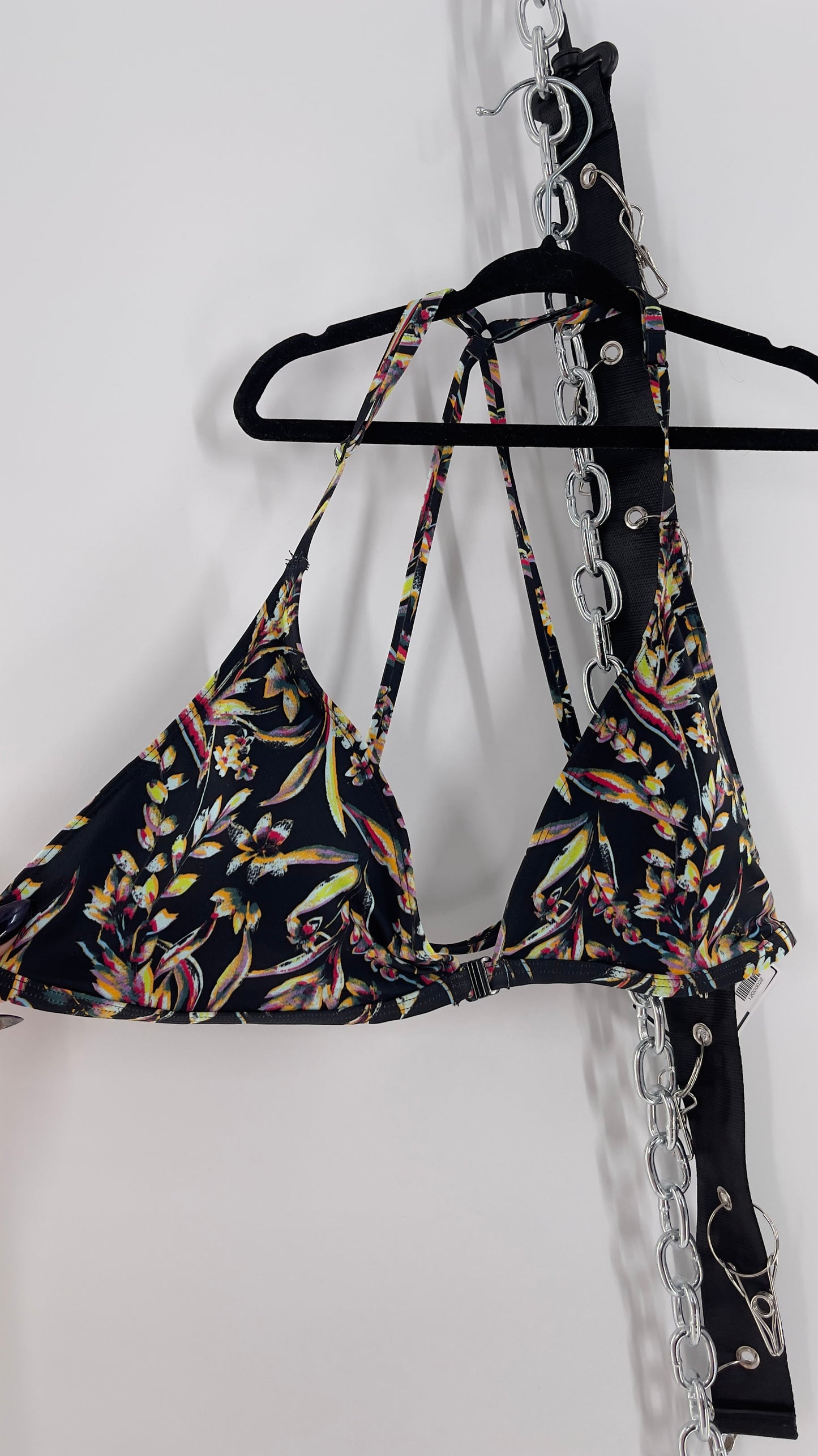 Urban Outfitters Out From Under Black Floral Triangle Swim Top (XL)