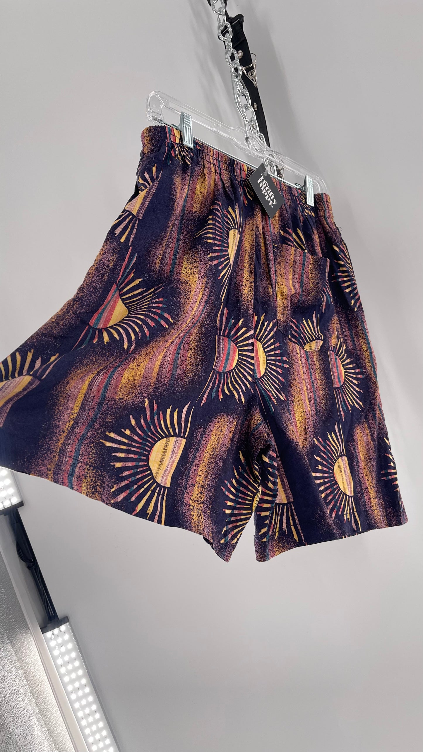 Urban Outfitters Reworked Vintage Indigo Sunsets High Waisted Shorts (Medium)