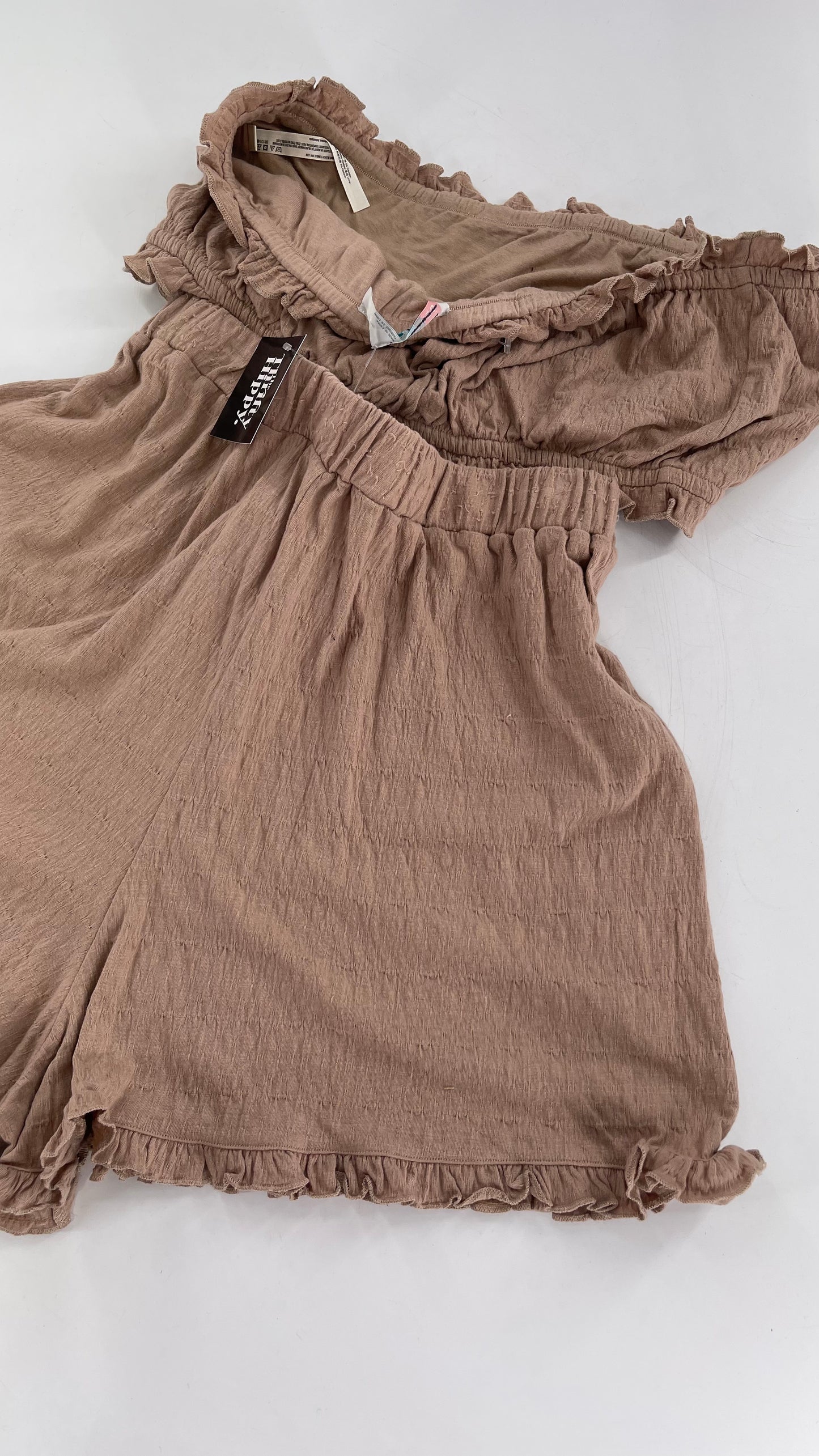 Free People Clay Toned Bandeau and Short Set (Large)