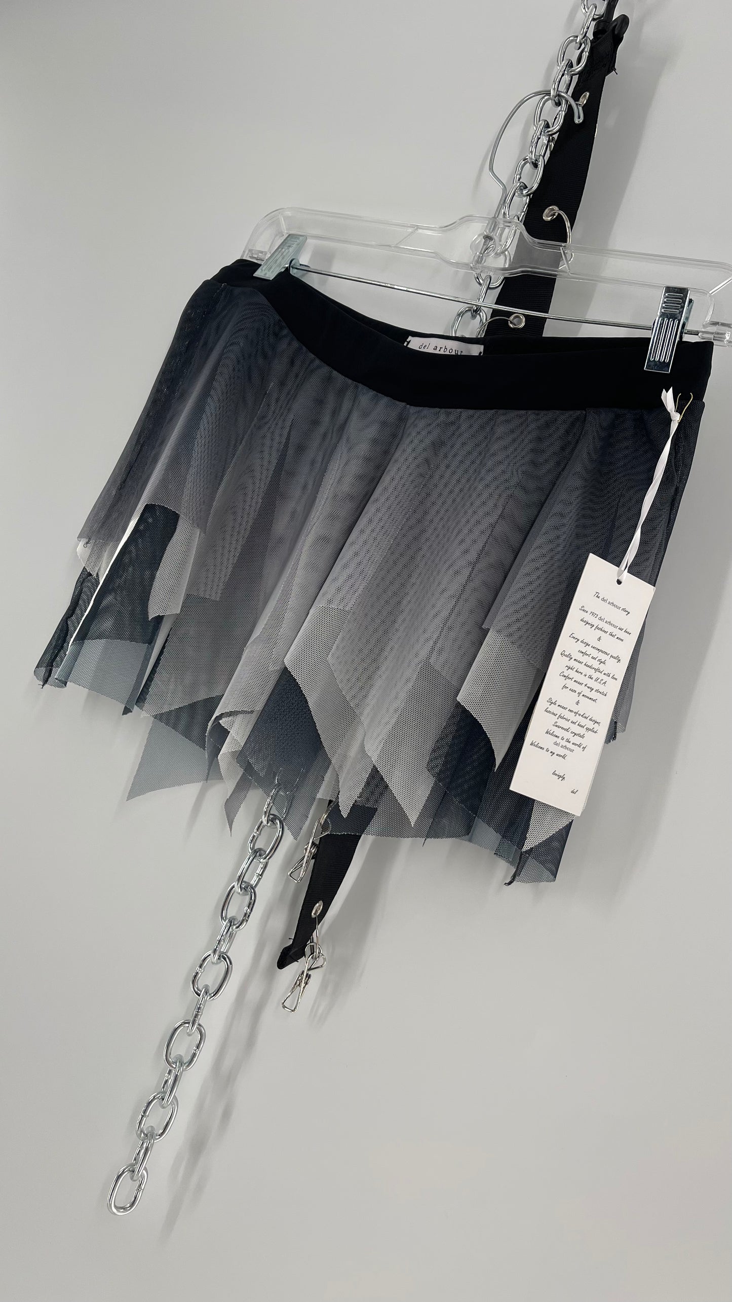 Vintage DelArbour Black Ombré Mesh Micro Mini Skirt (0-2)