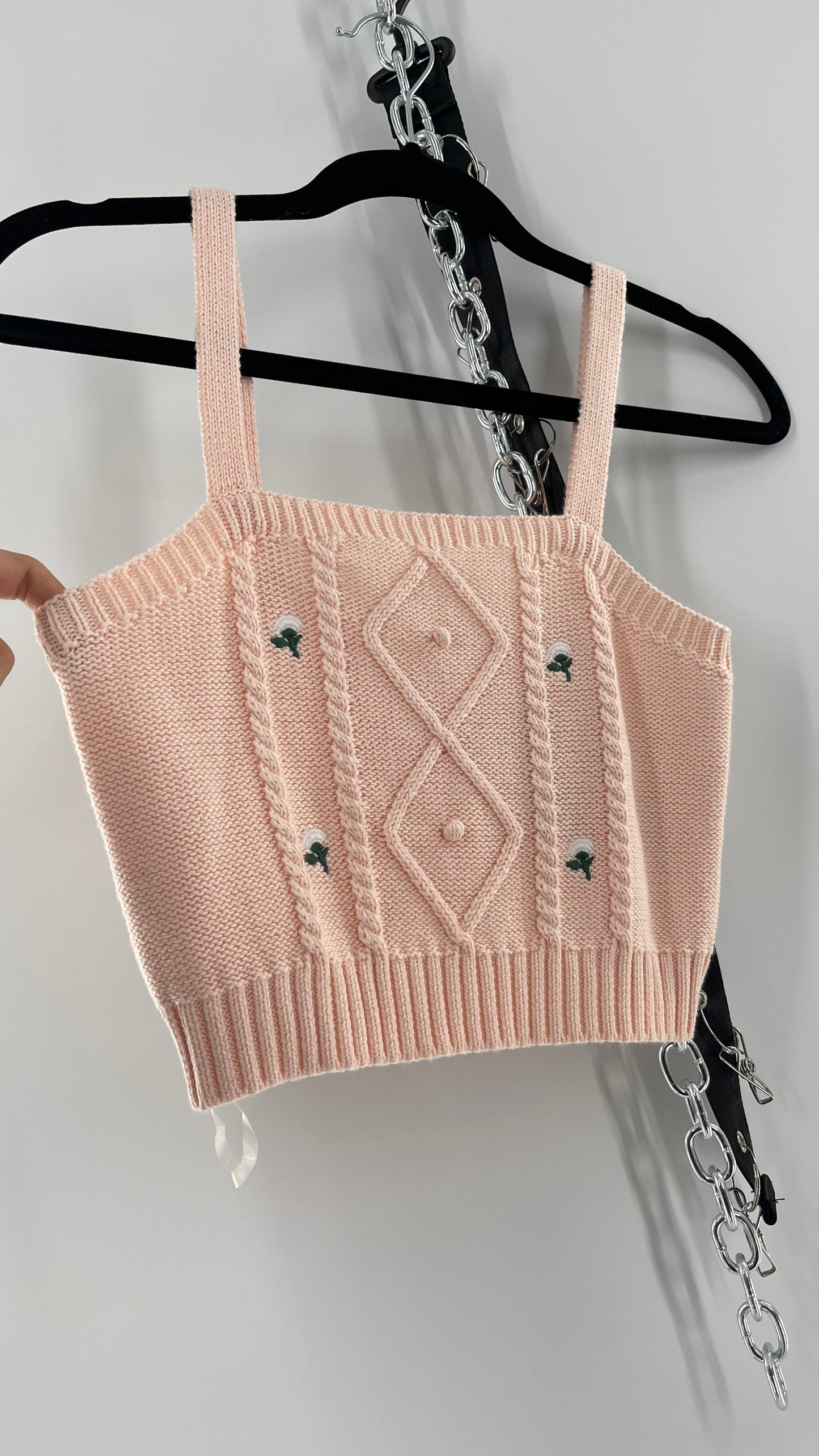 Lil Knit Cropped Cardigan and Tank Set (Small)