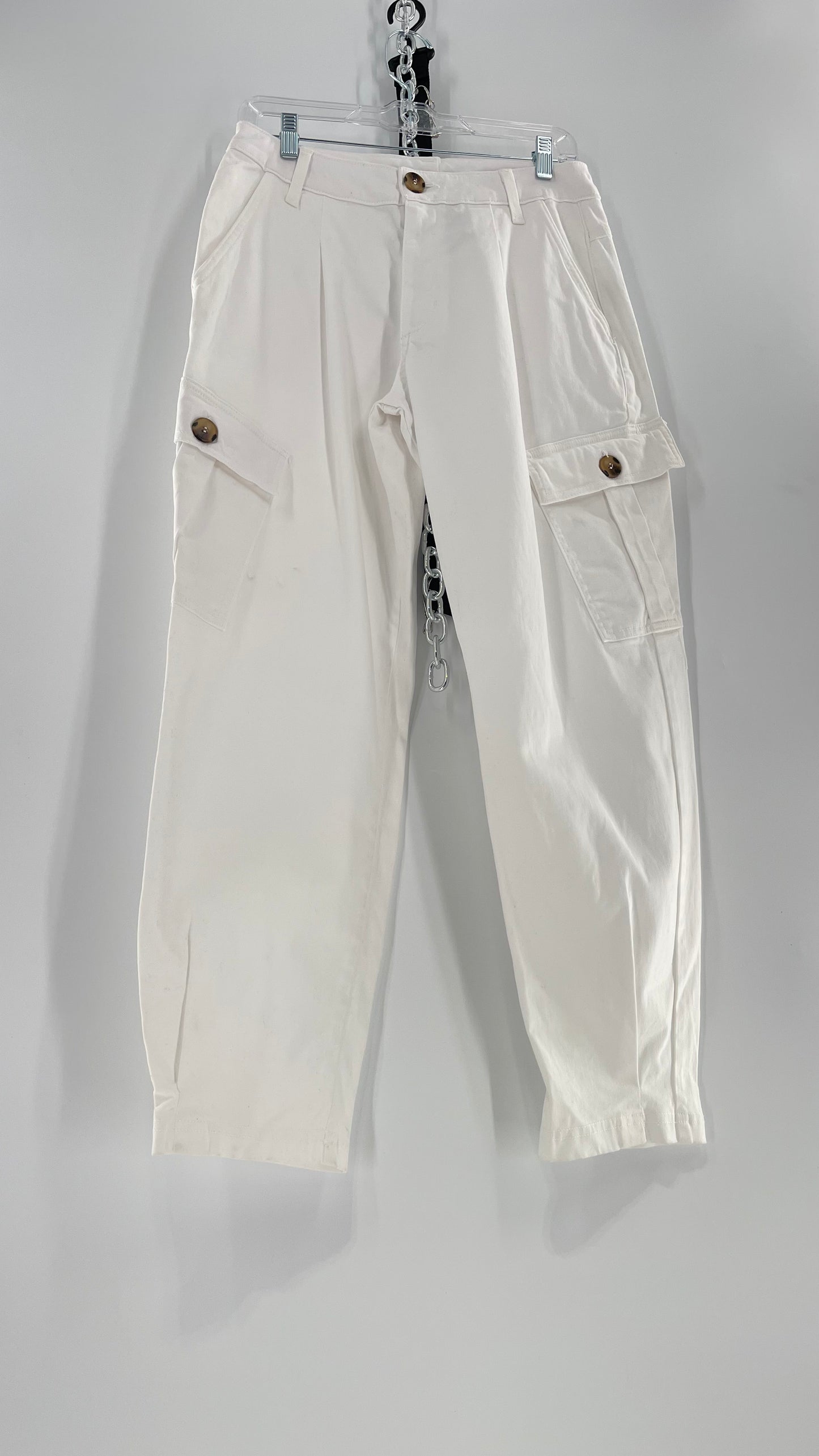 AMADI Anthropologie White Jogger Cargos (XS)