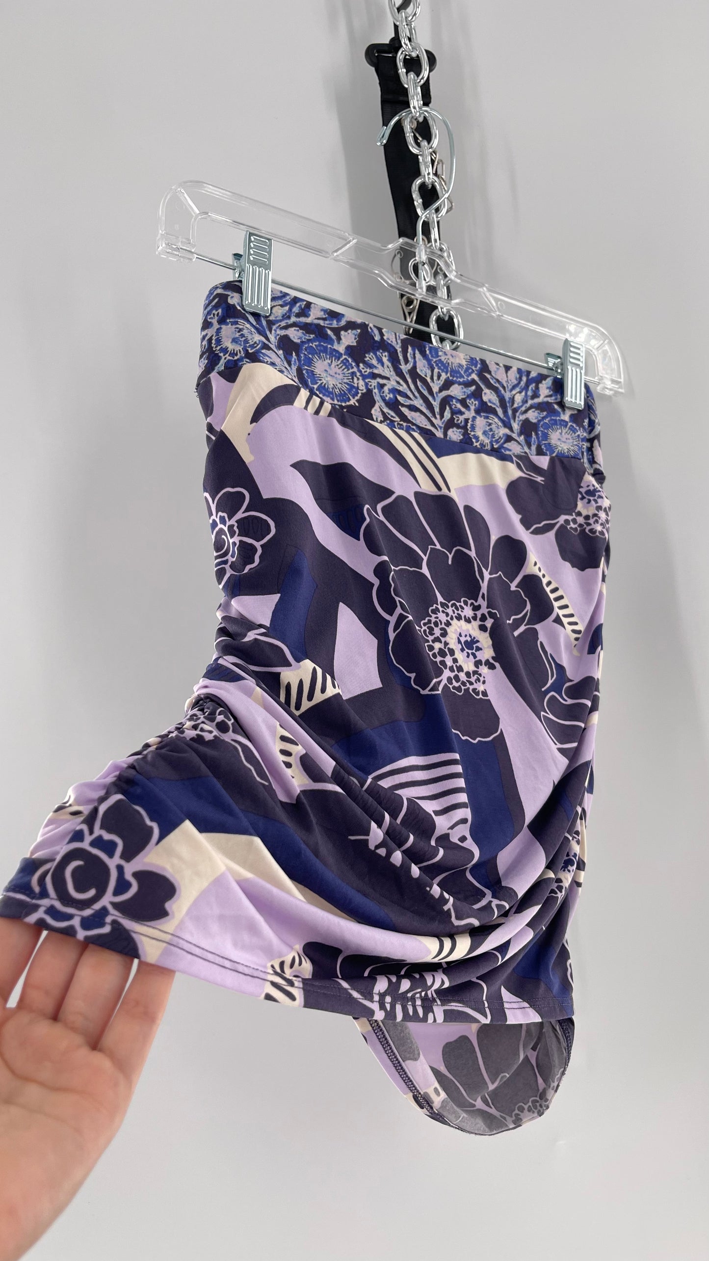 Free People Mixed Pattern Purple Skirt (XS)