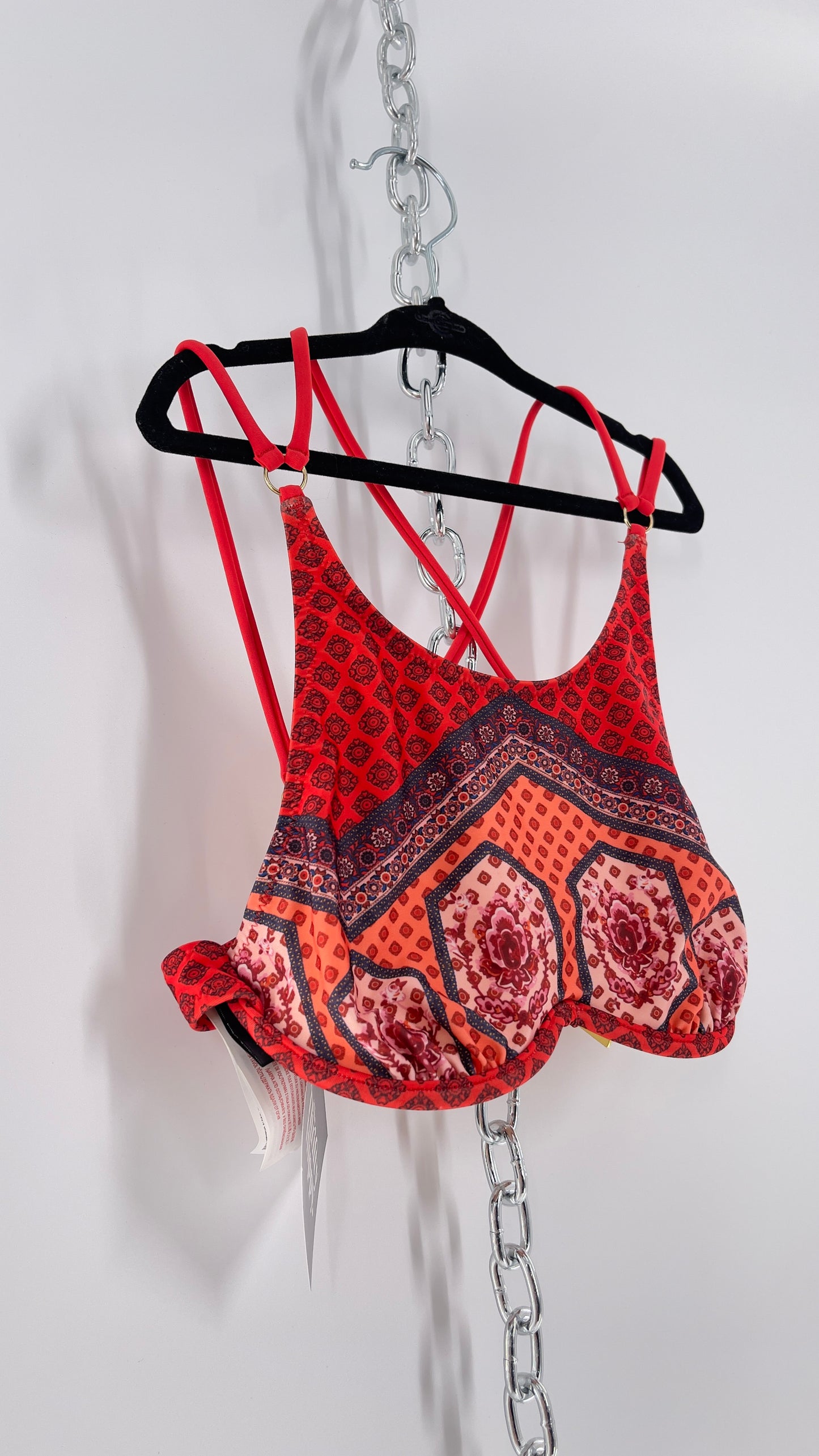 MINKPINK Red Underwire Halter Swim/Bikini Top (XS)