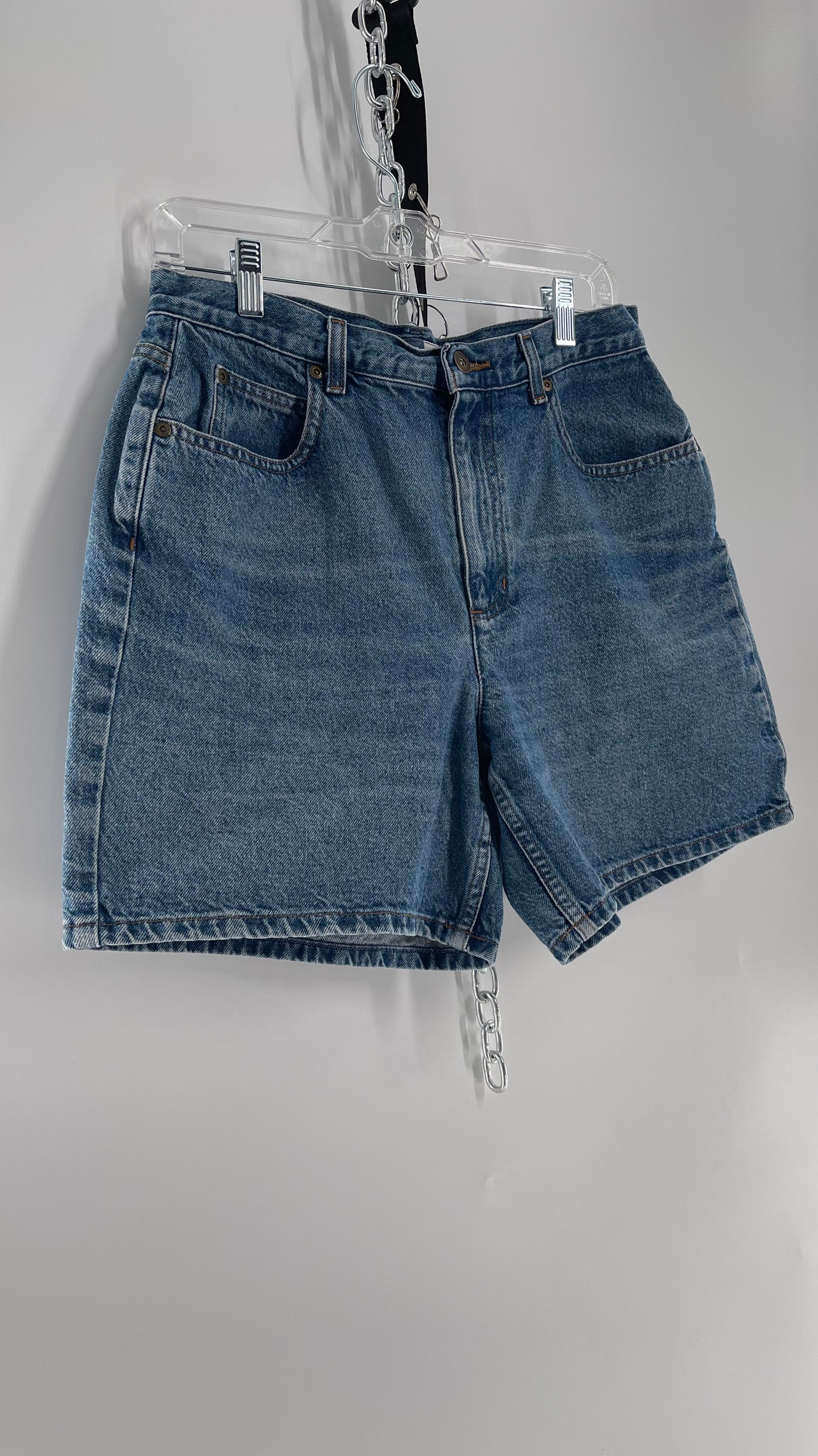 Vintage Liz Claiborne Medium Wash Denim High Waisted Shorts (12)