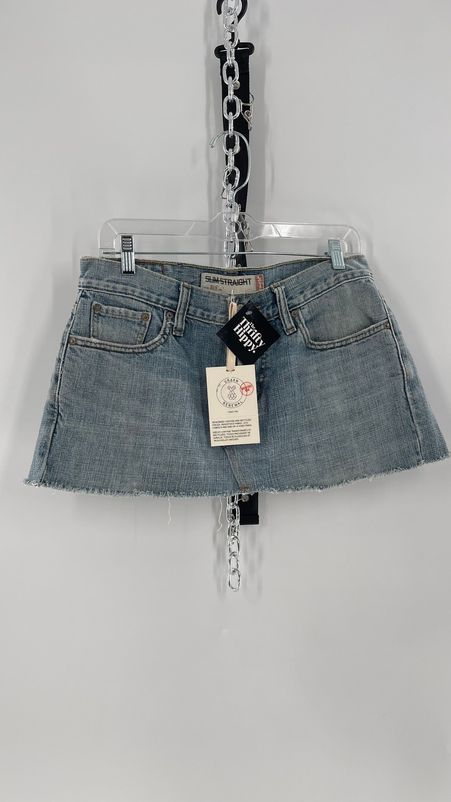 Reworked Vintage Levi’s Ultra Mini Denim Skirt (Medium)