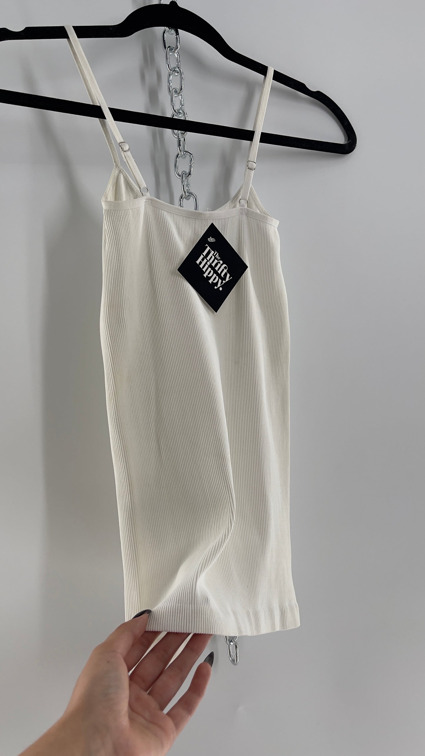 Intimately Free People White Spandex Tank with Metal Keyhole Detail (XS/S)