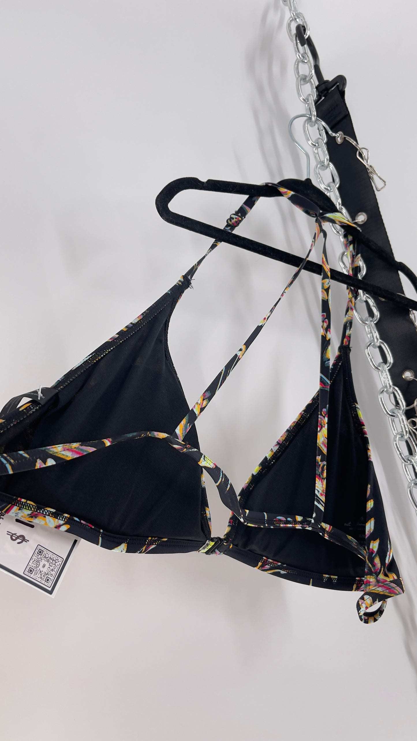 Urban Outfitters Out From Under Black Floral Triangle Swim Top (XL)