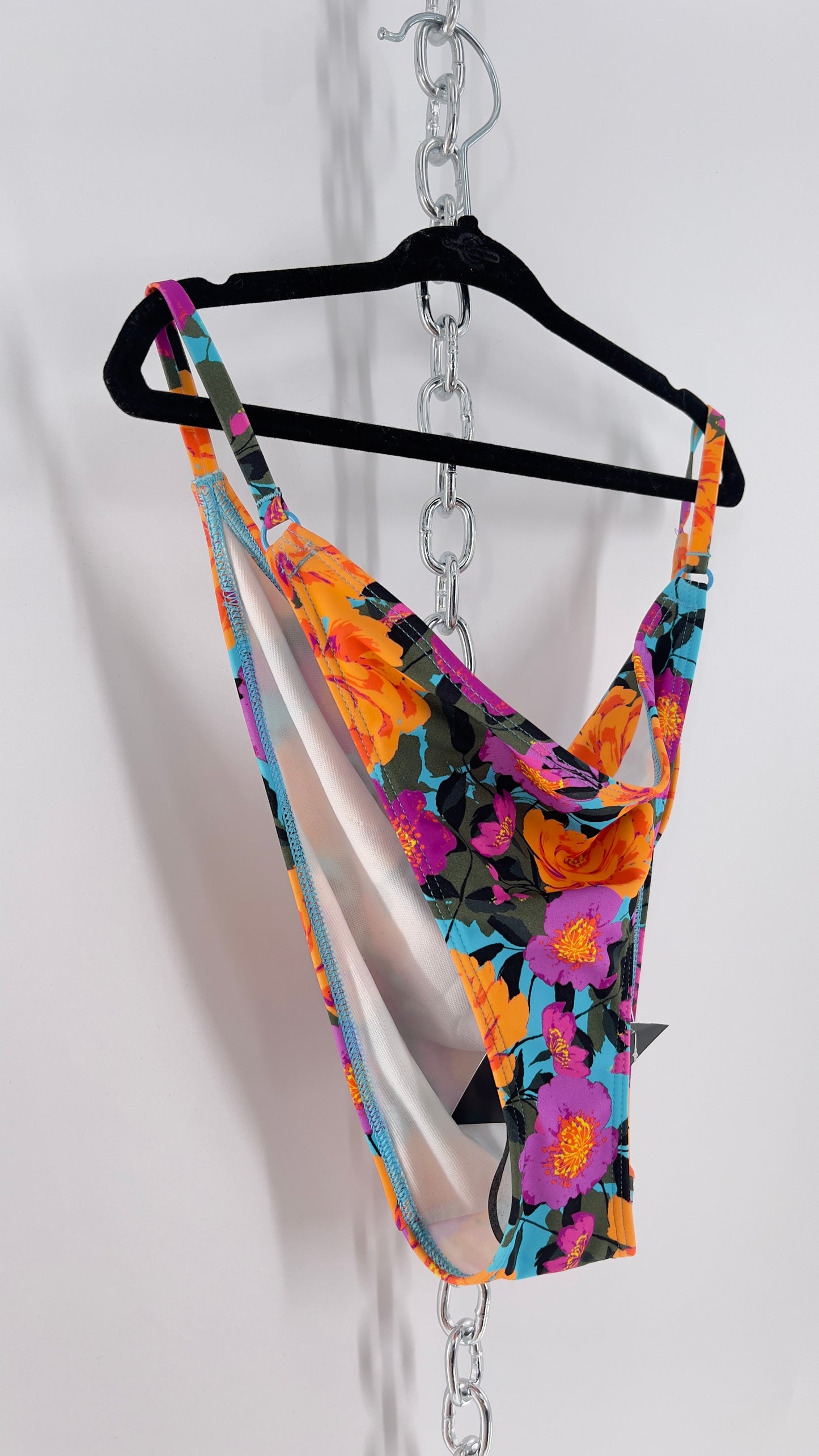 Urban Outfitters Out from Under Blue Floral Bikini/Swim Bottoms (XL)
