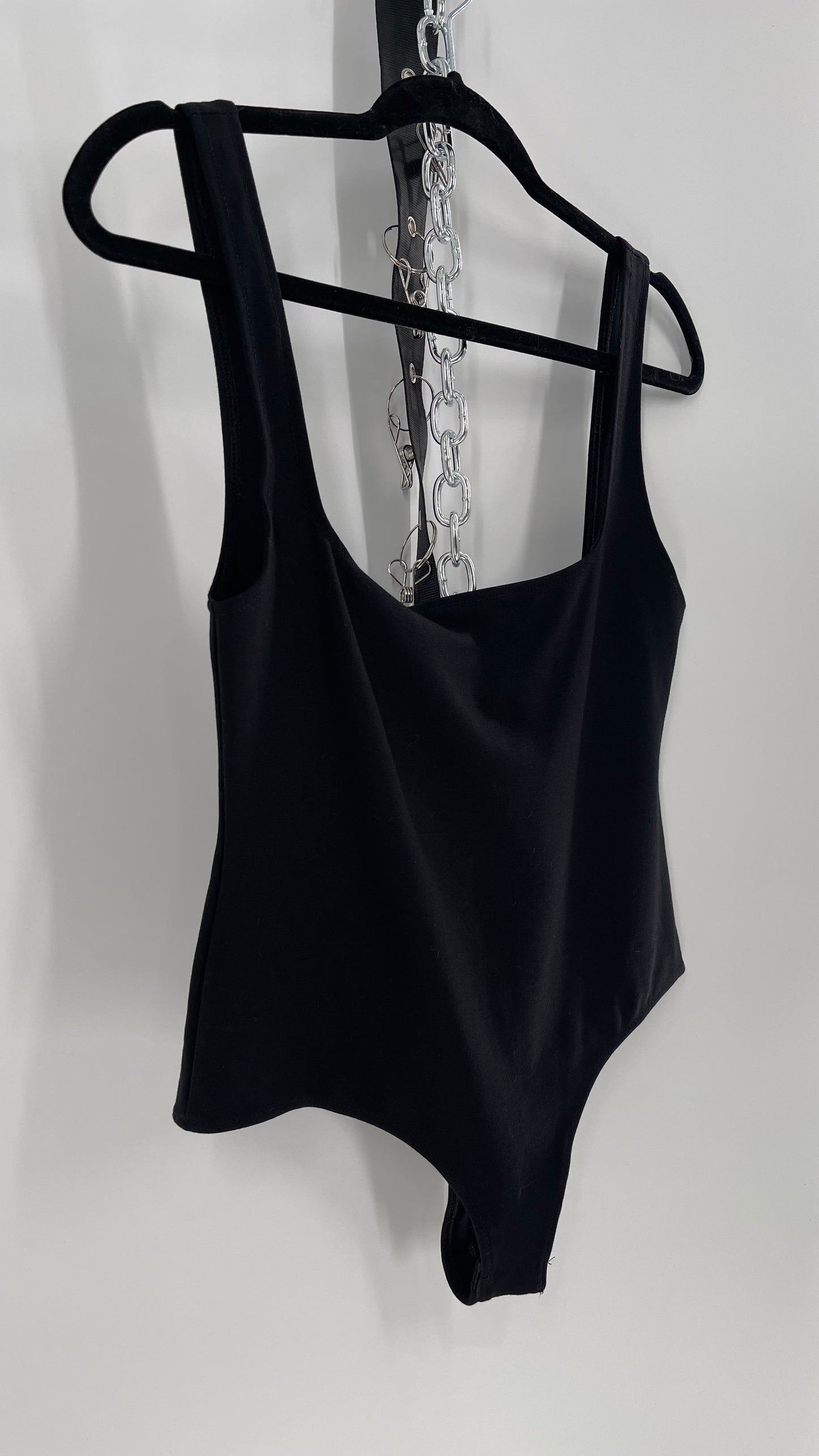 Free People Black Low Back Bodysuit (Small)