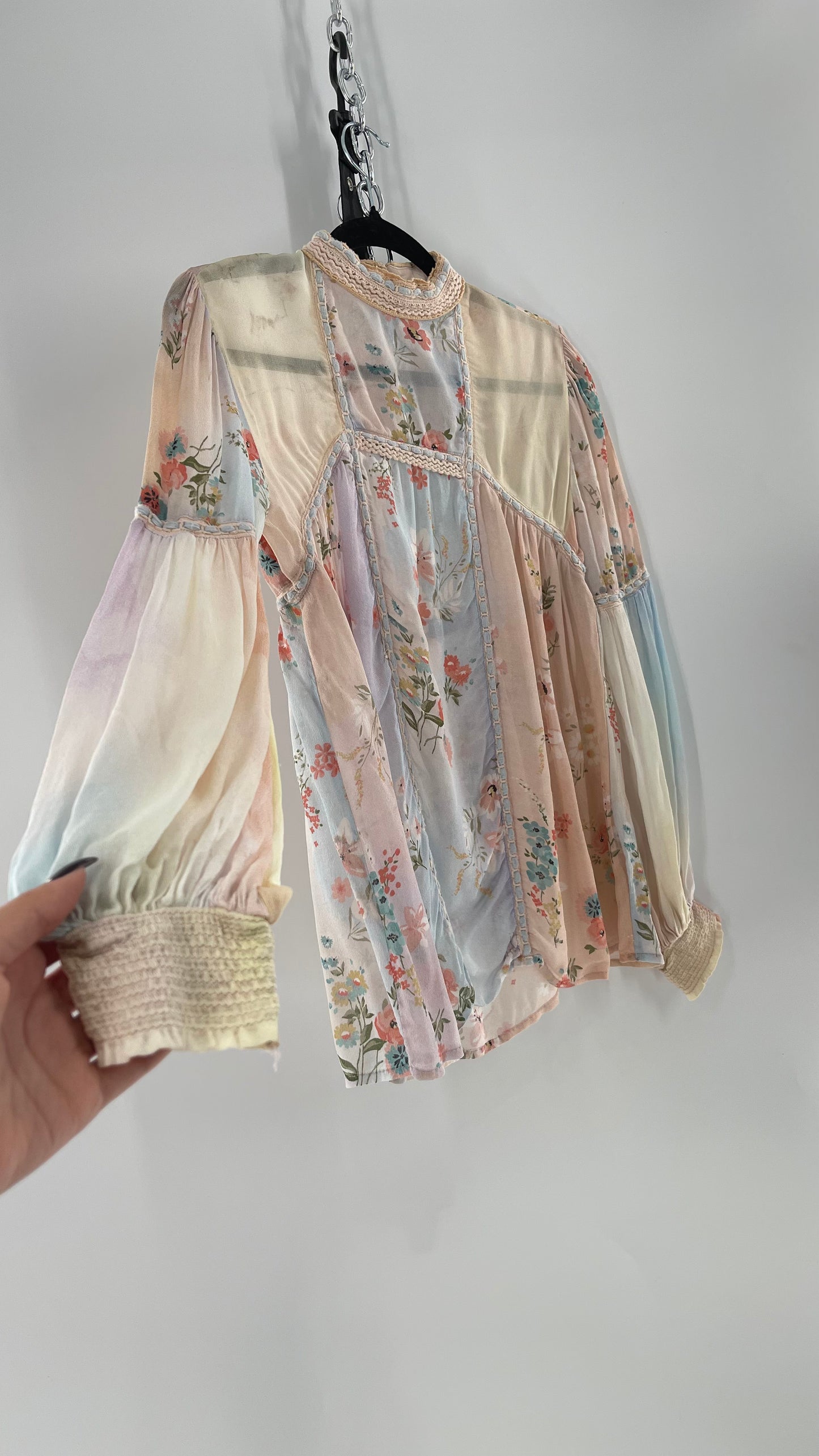 Bl^nk London Anthropologie Pastel Patchwork Blouse (Small)