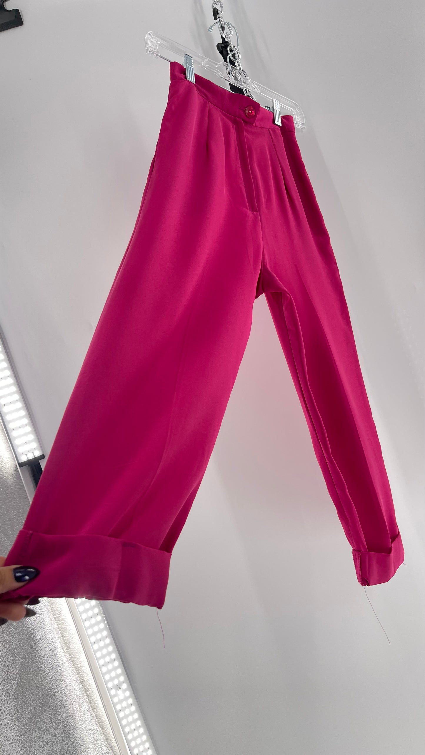 Vintage Fuchsia Silky Trouser (XS/0)