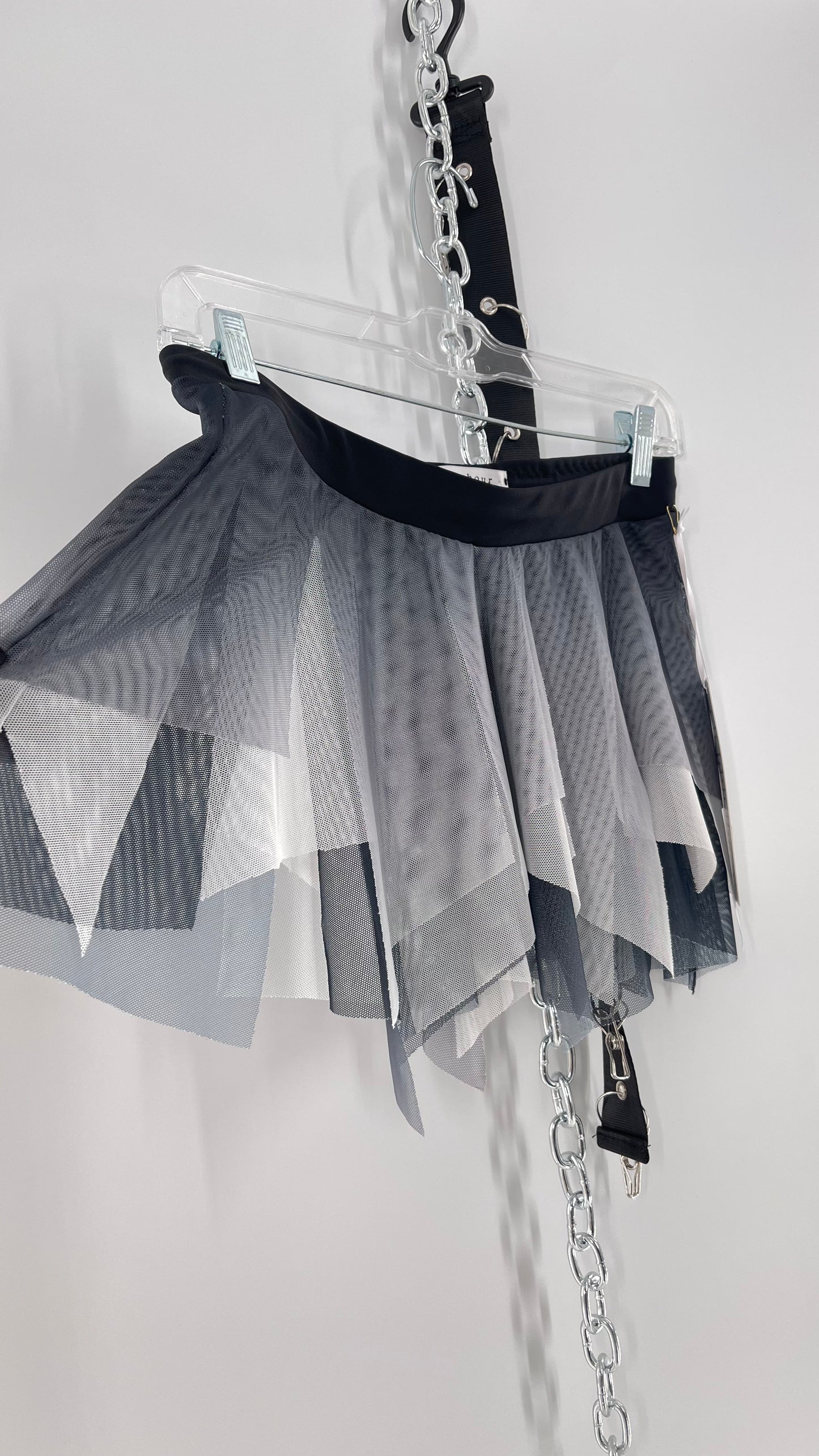 Vintage DelArbour Black Ombré Mesh Micro Mini Skirt (0-2)