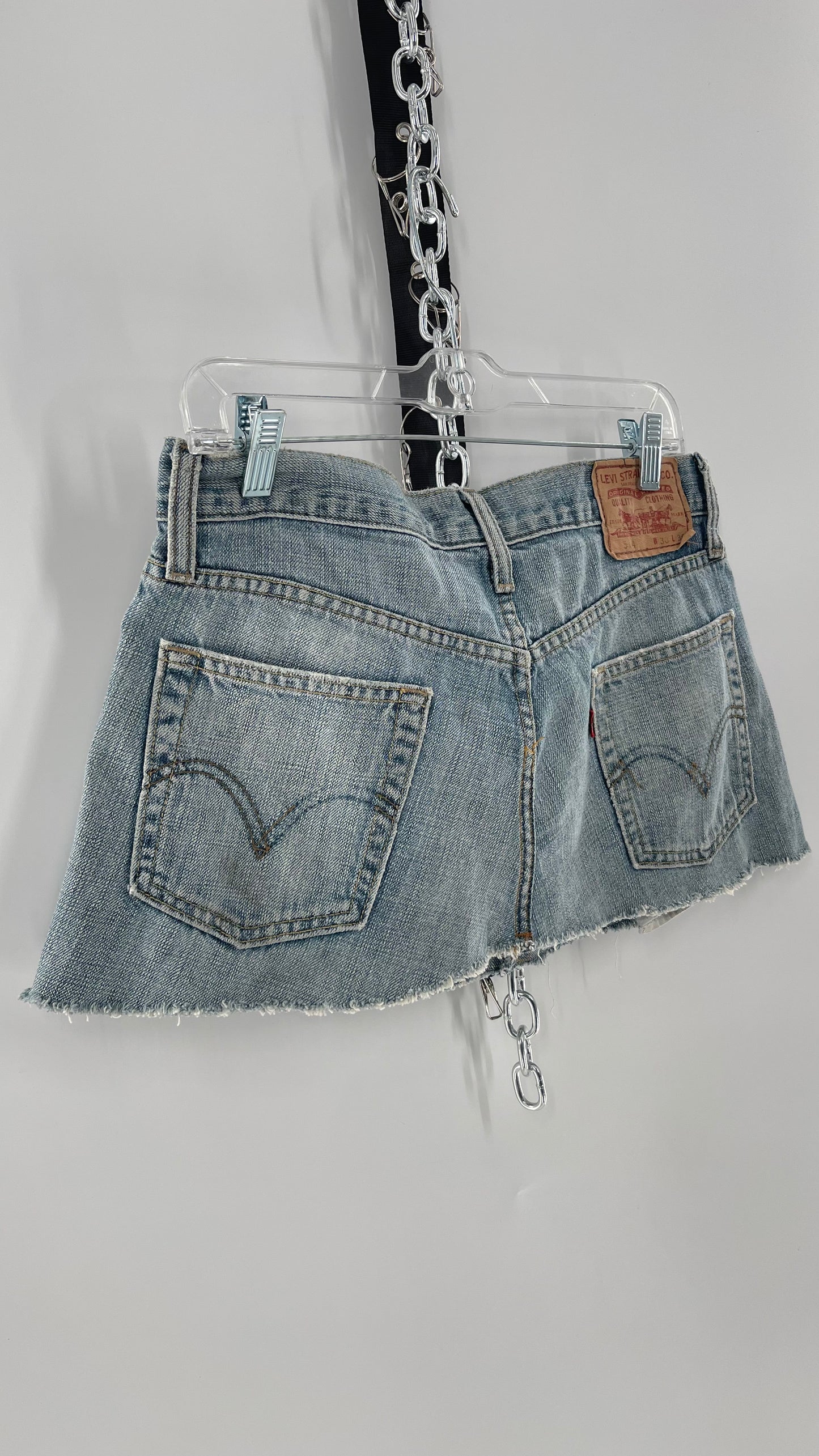 Reworked Vintage Levi’s Ultra Mini Denim Skirt (Medium)