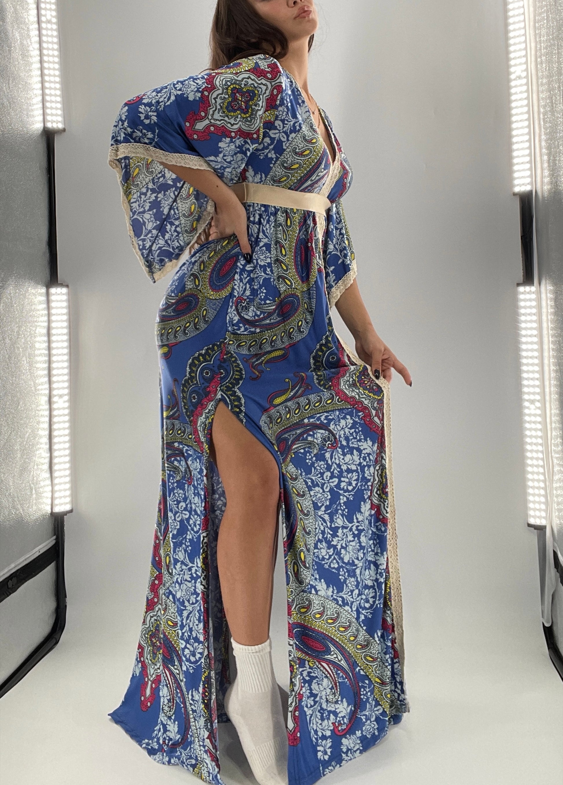1970 maxi dress Vintage Handmade Benissimo 70s Maxi with Bell Sleeves – The Thrifty Hippy