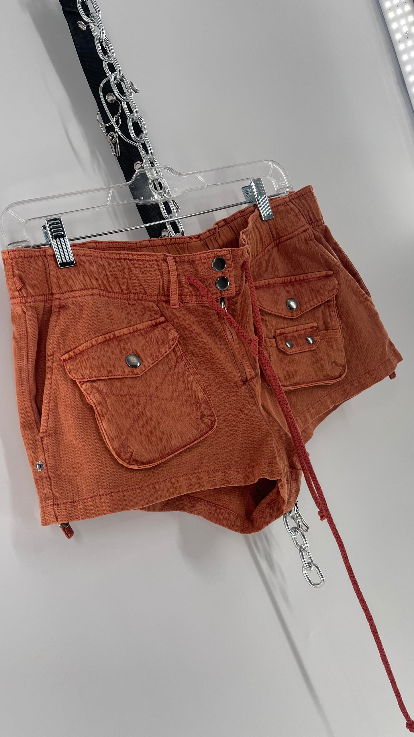 Free People Burnt Orange Cargo Booty Short (Small)