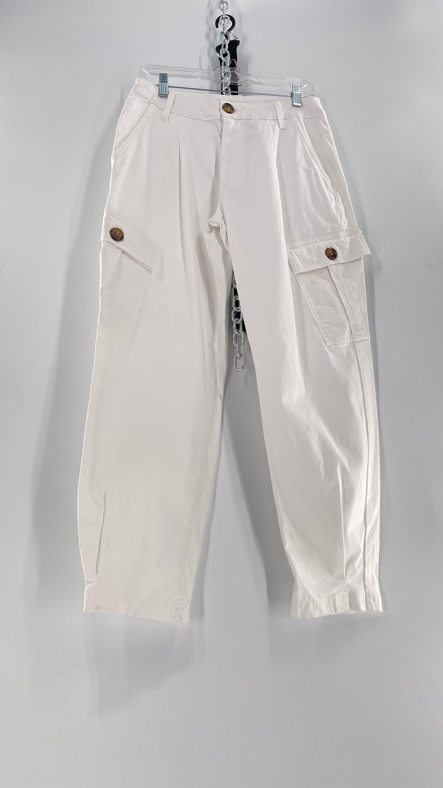 AMADI Anthropologie White Jogger Cargos (XS)