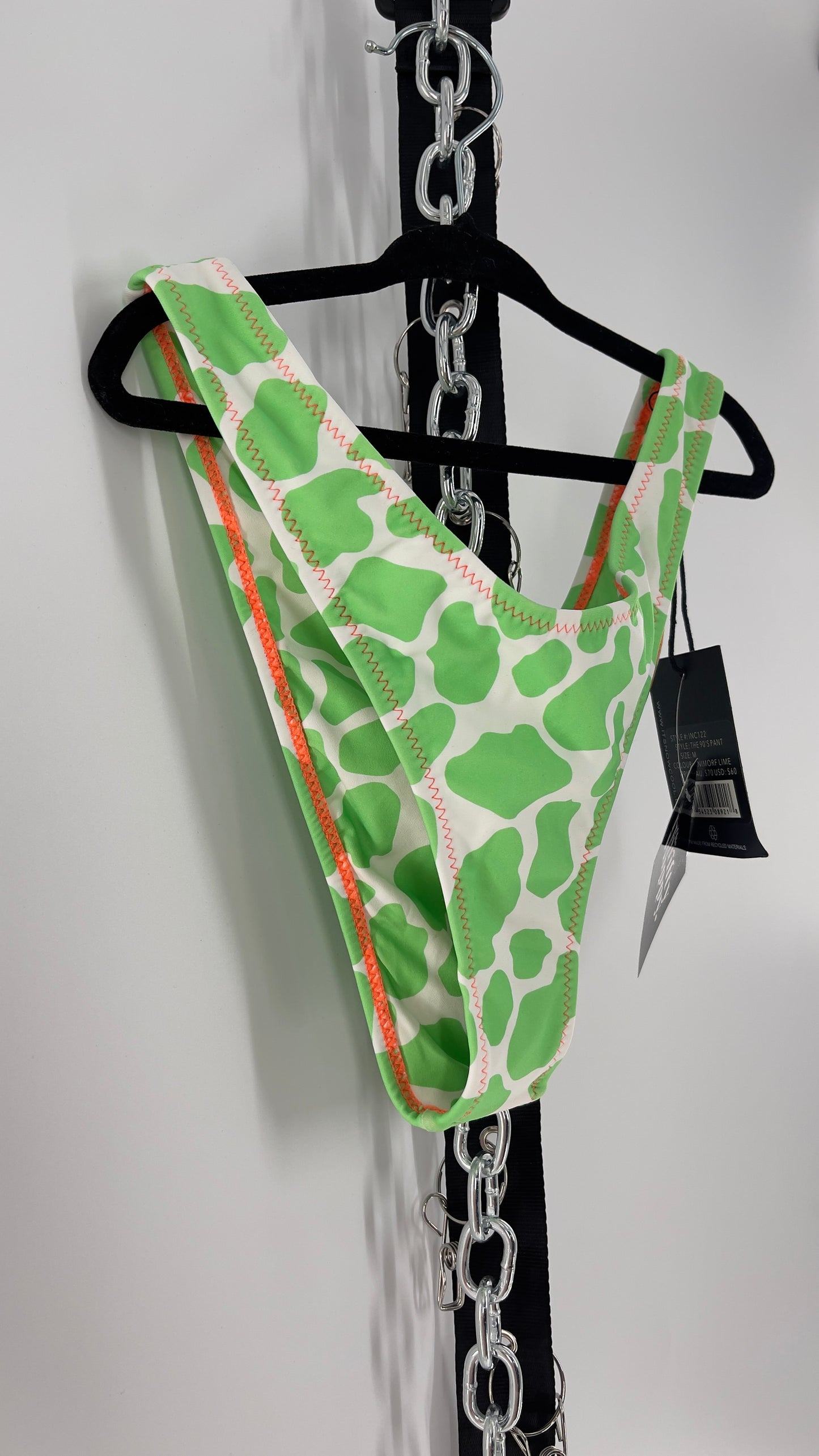 IT’S NOW COOL 90s Cut Lime Swim Bottoms (Medium)