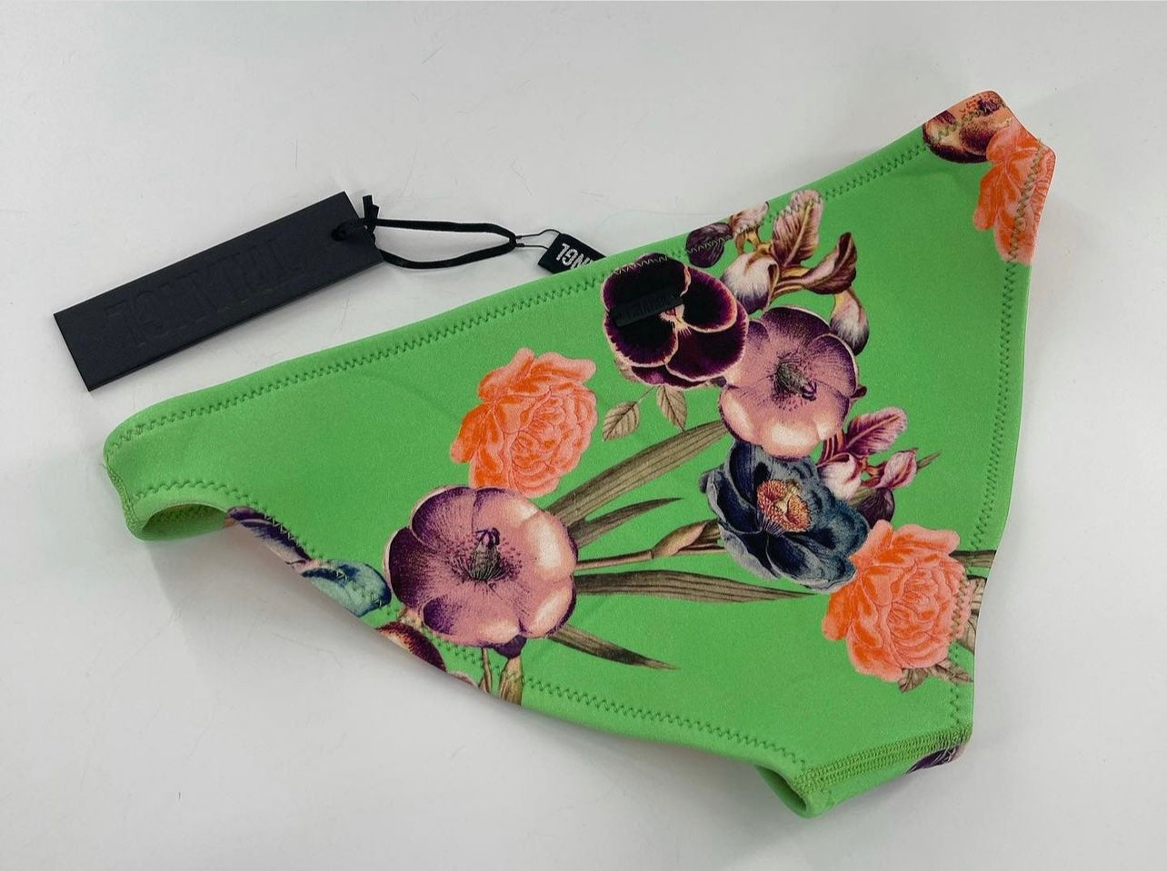 TRIANGL Kelly Green Floral Neoprene Swim Bottoms with Tags Attached (Small)