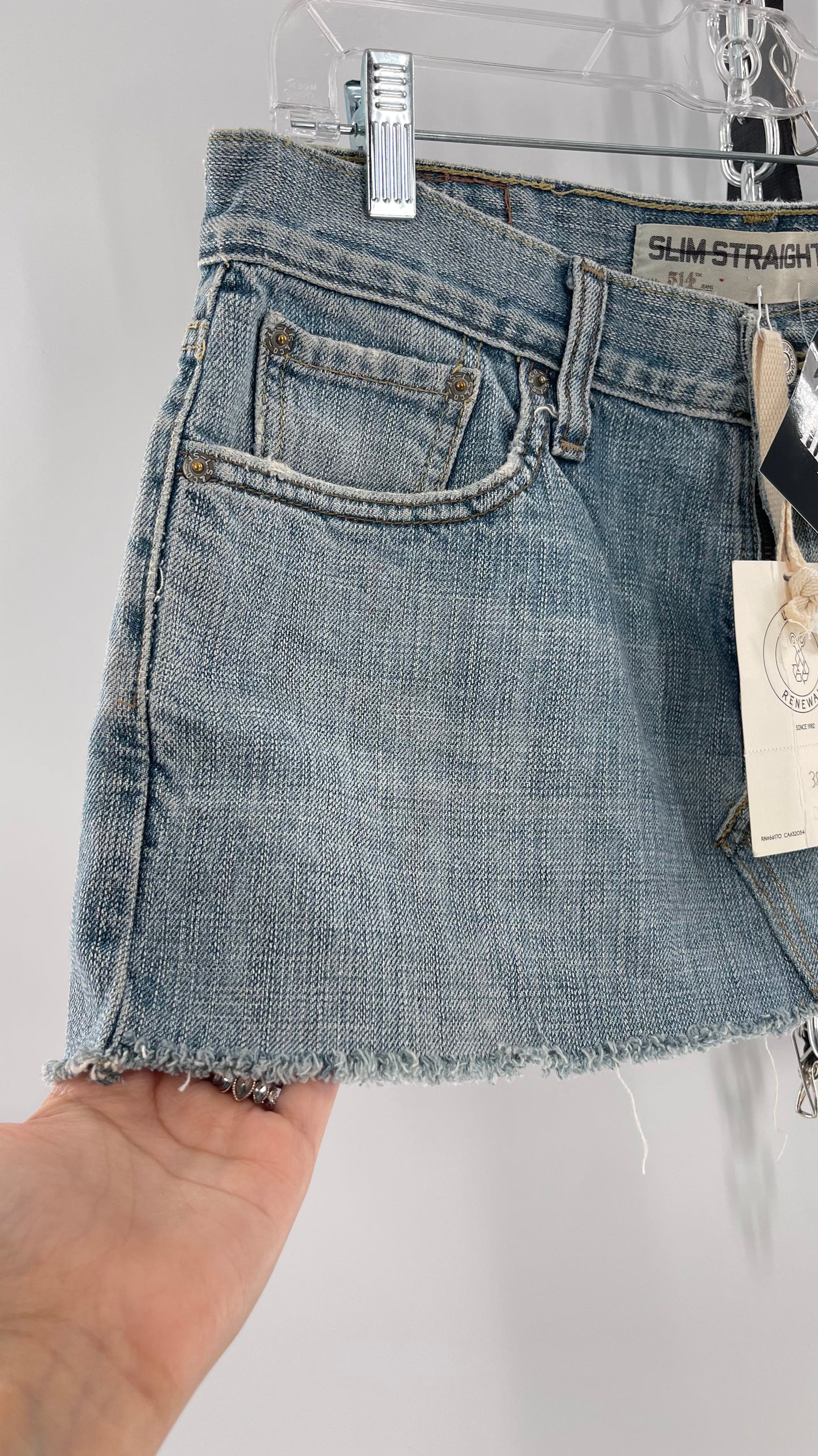 Reworked Vintage Levi’s Ultra Mini Denim Skirt (Medium)