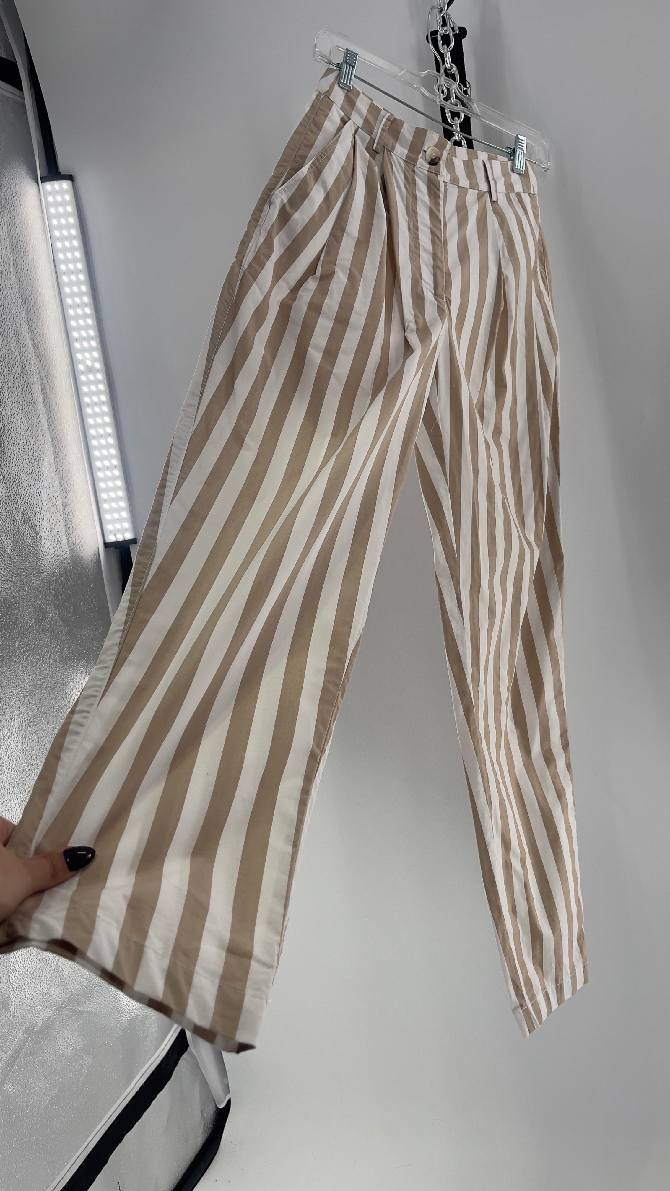 Urban outfitters black hot sale and white striped pants