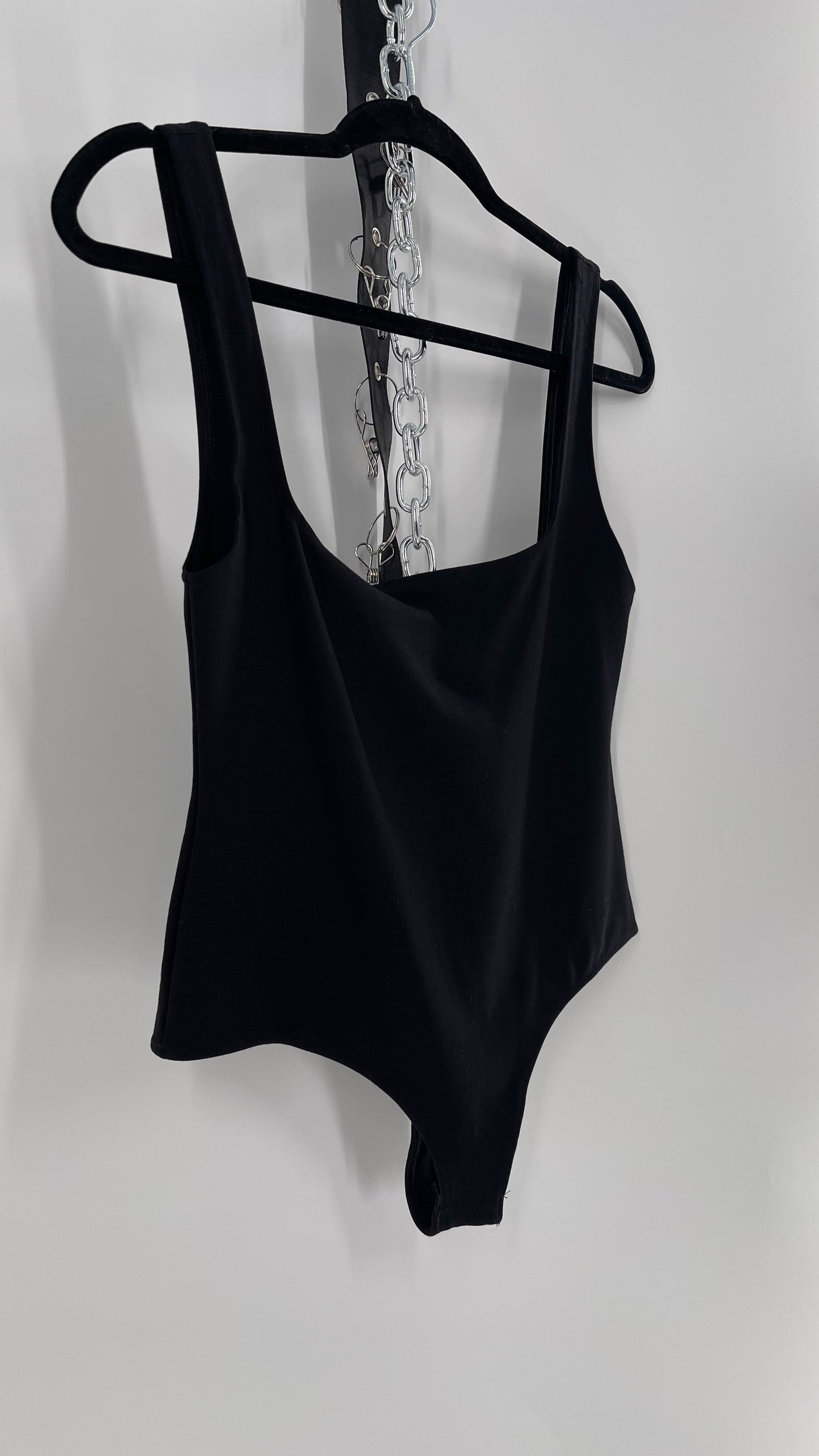 Free People Black Low Back Bodysuit (Small)