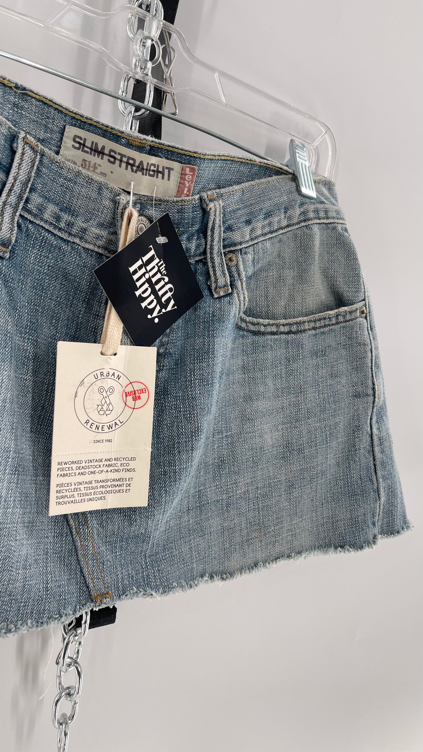 Reworked Vintage Levi’s Ultra Mini Denim Skirt (Medium)