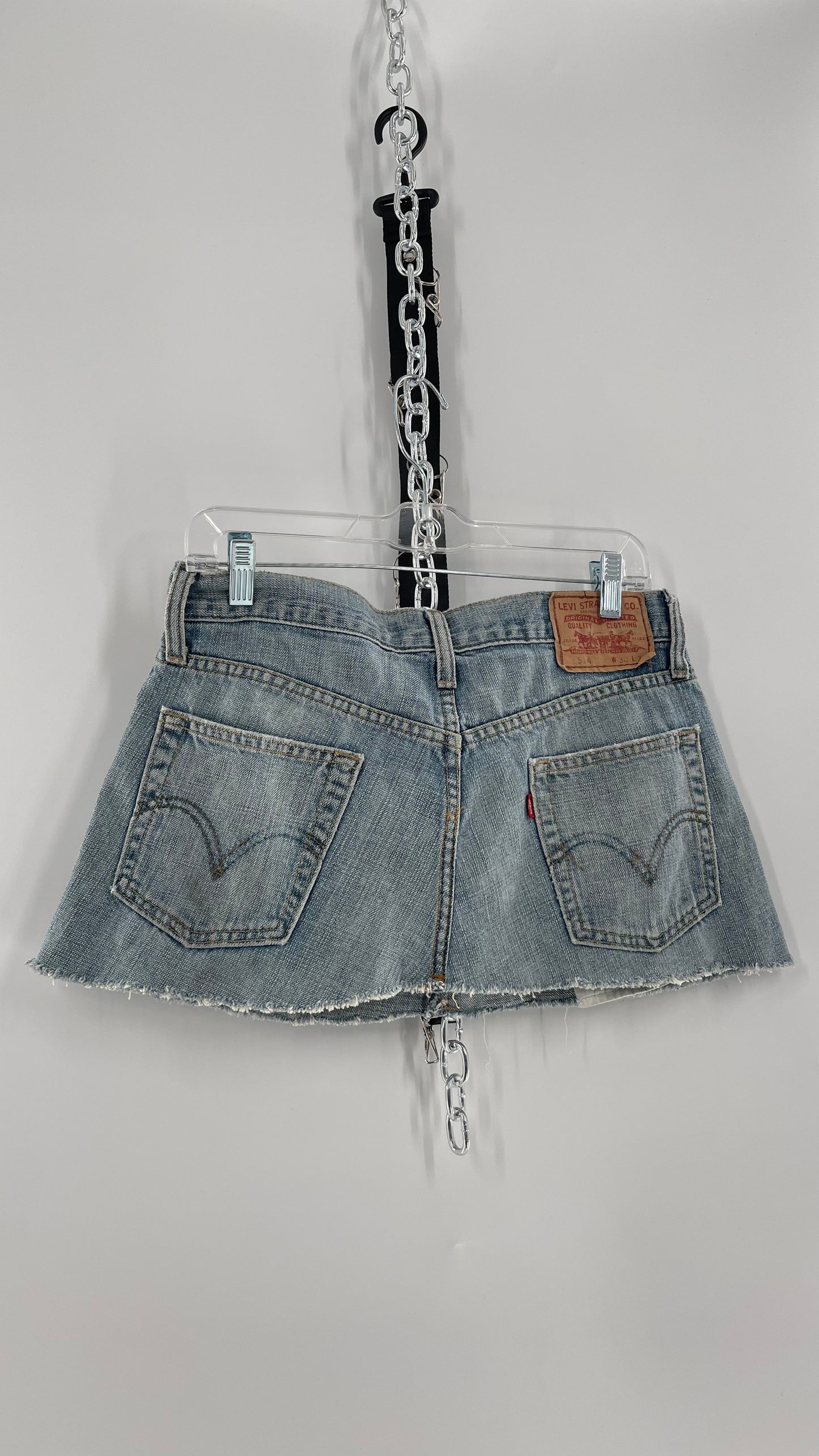 Reworked Vintage Levi’s Ultra Mini Denim Skirt (Medium)