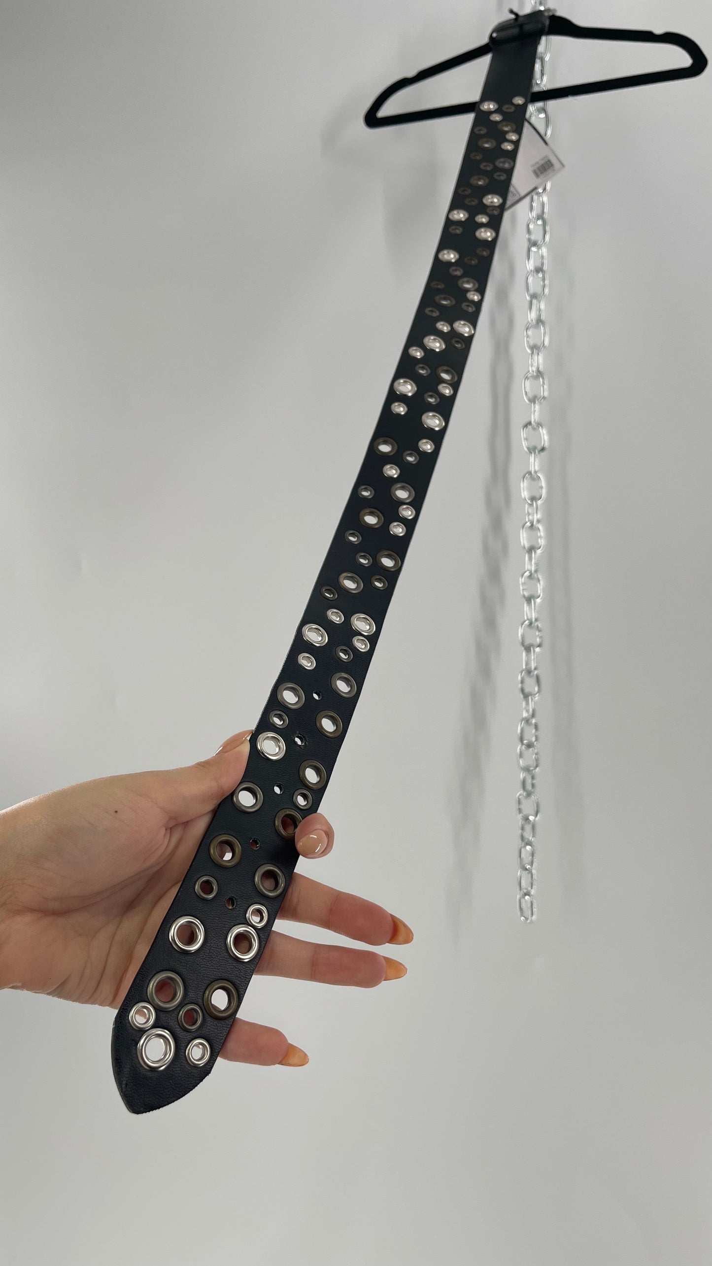 Vintage Multi Metal Tone Grommet Belt (Medium)