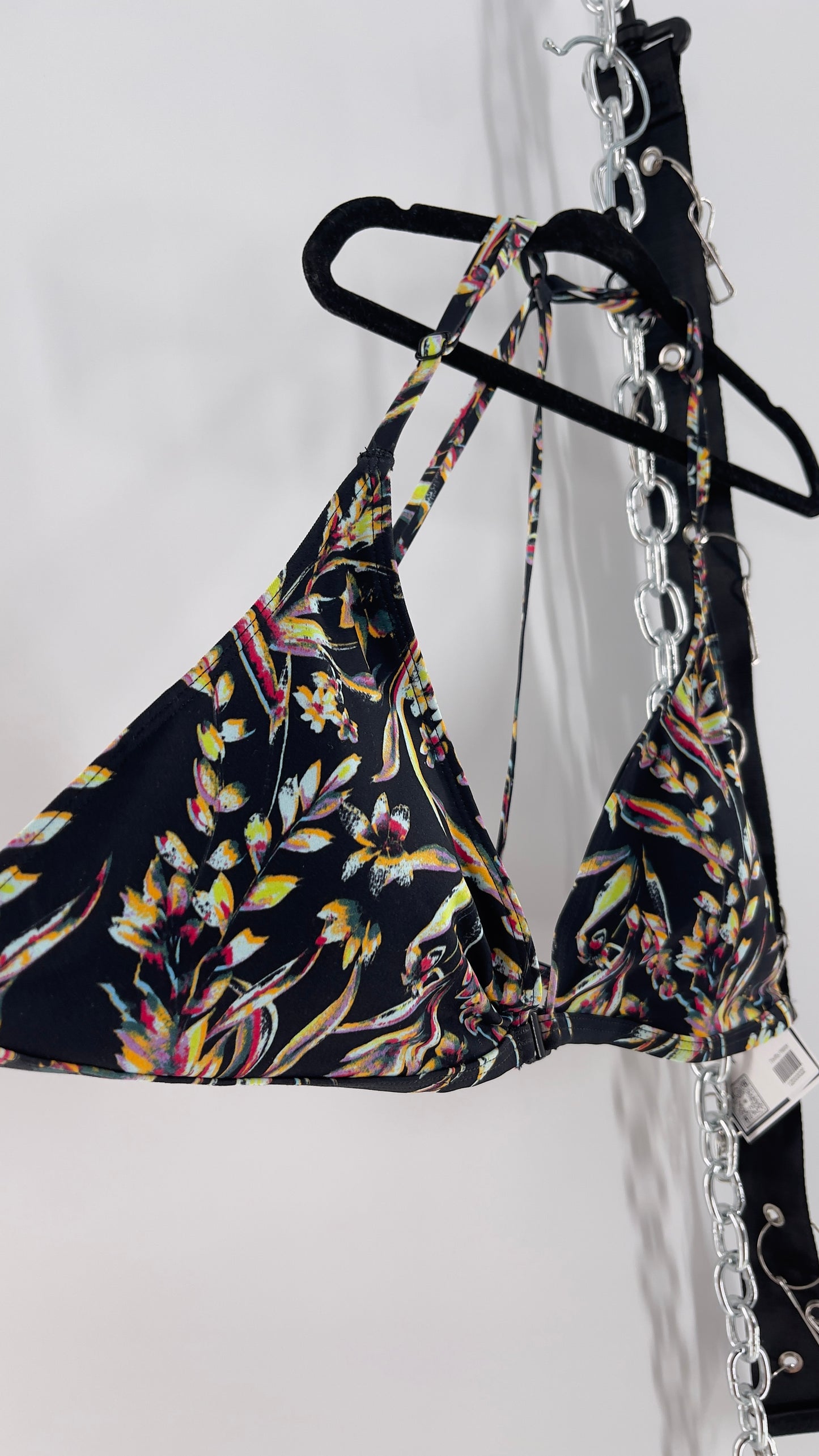 Urban Outfitters Out From Under Black Floral Triangle Swim Top (XL)