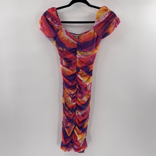 Urban Outfitters - Ruched Bodycon Tie-Dye Dress (Size Small)