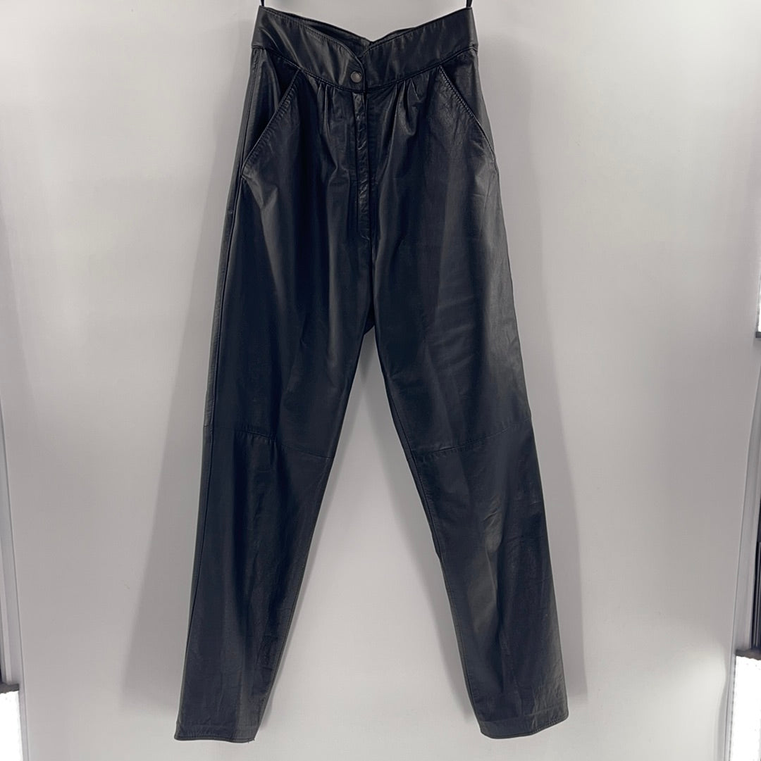 Vintage Pelle high rise Leather Trouser (Sz 2)