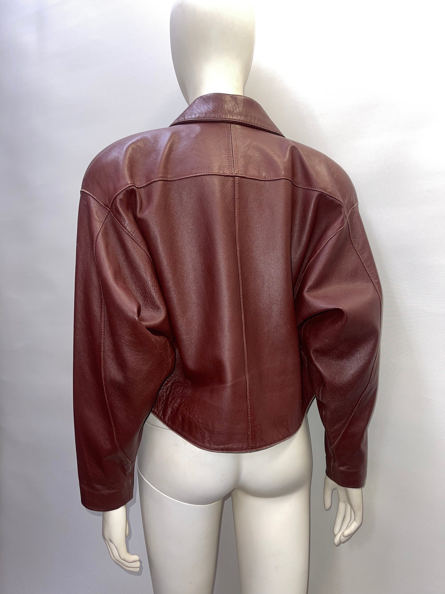 YingDak Burgundy Leather Jacket